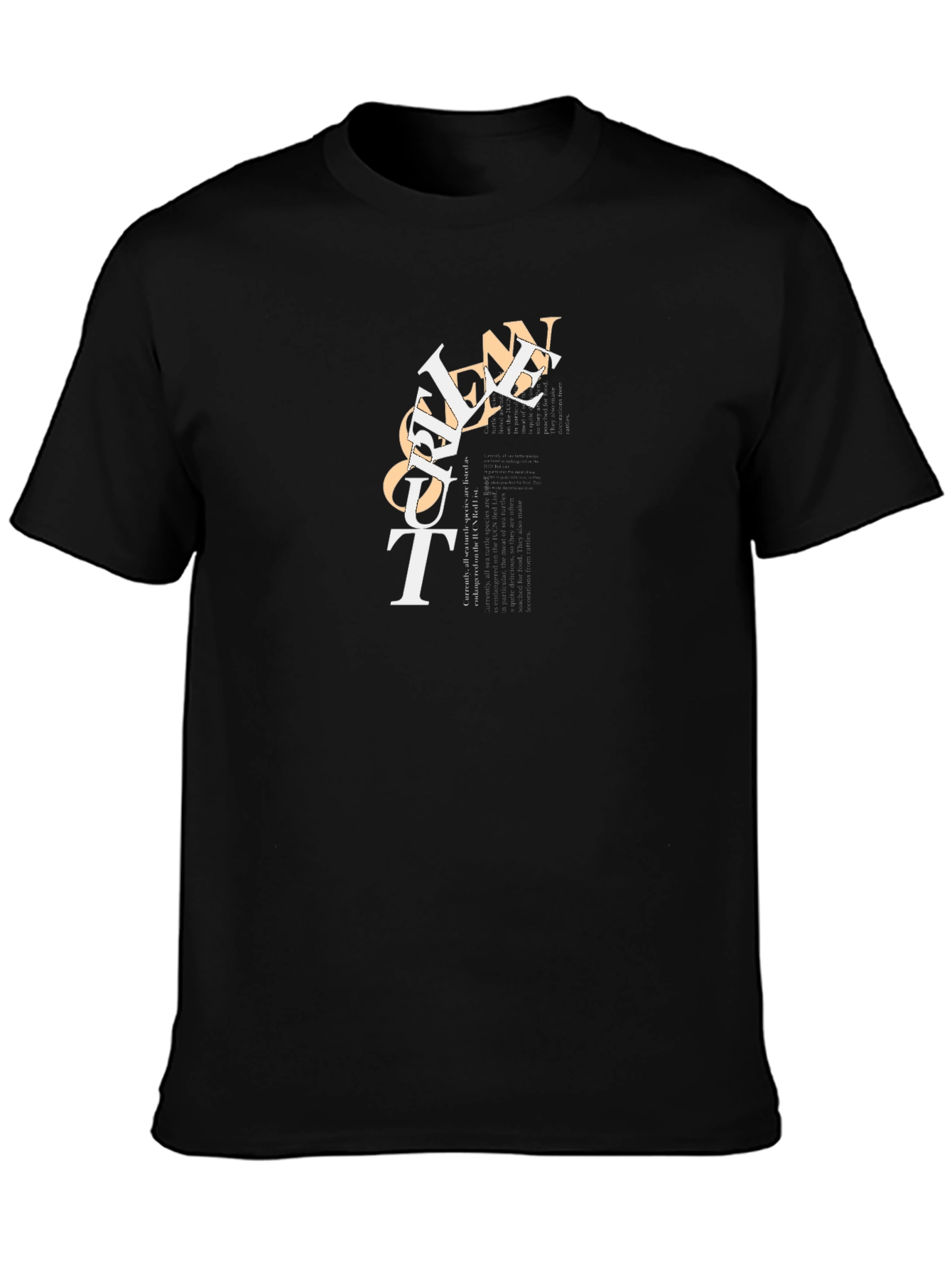 Modern Graphic Print Black T-Shirt