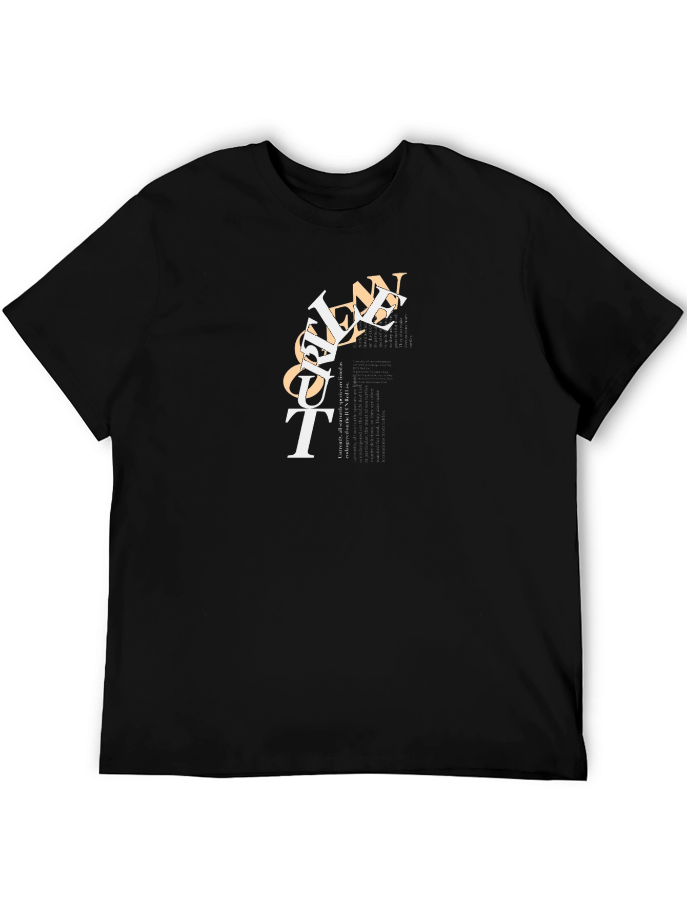 Modern Graphic Print Black T-Shirt