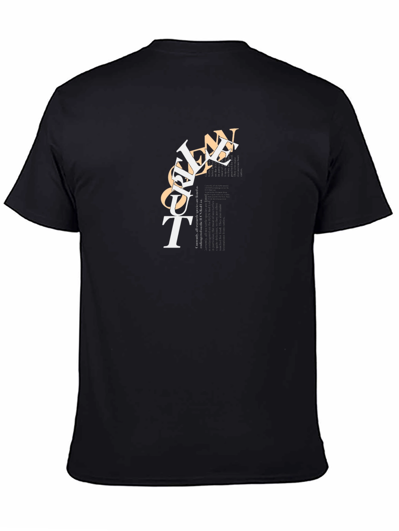 Modern Graphic Print Black T-Shirt