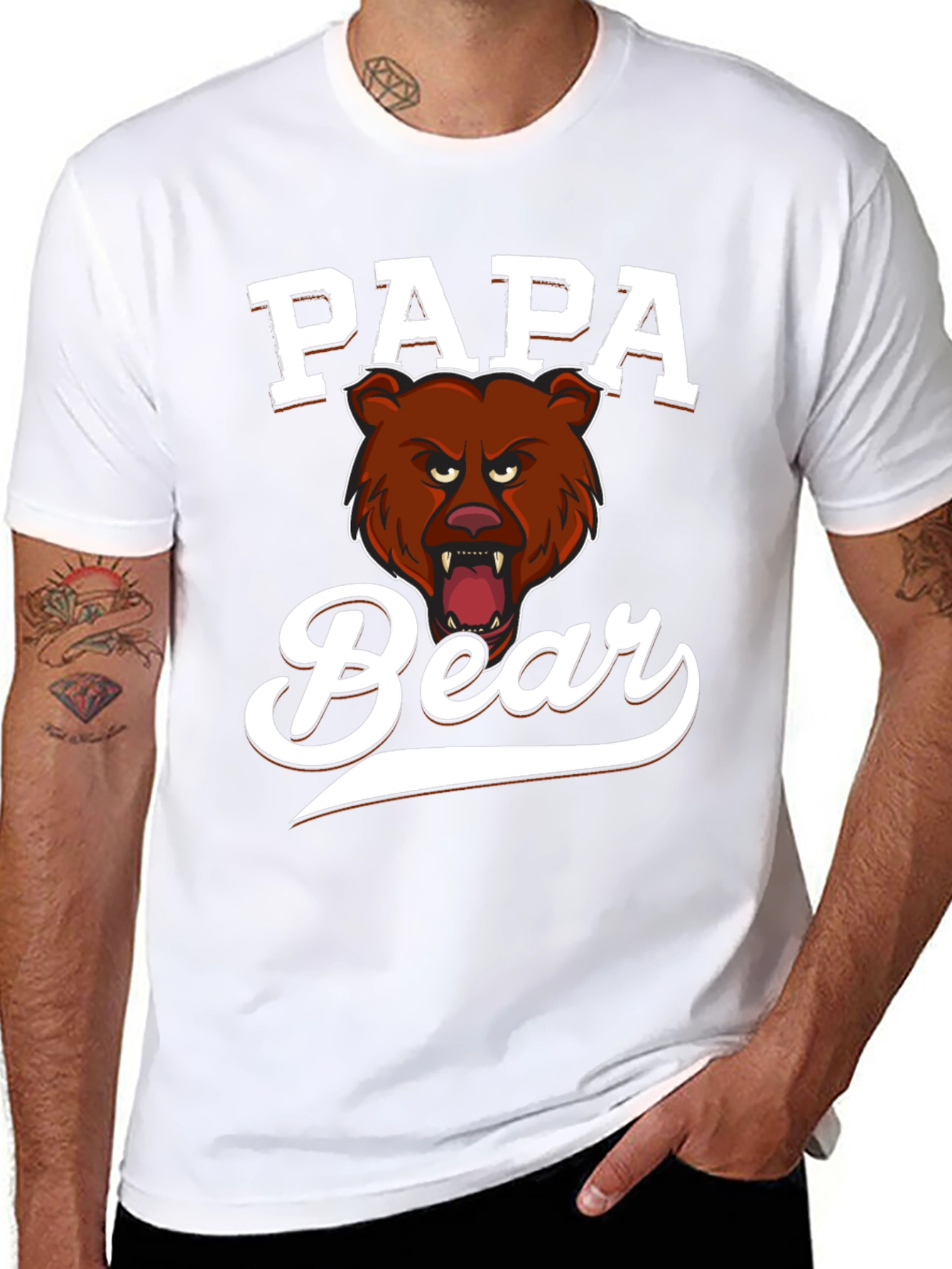 Papa Bear Graphic Tee - Fierce Fathers Day Shirt