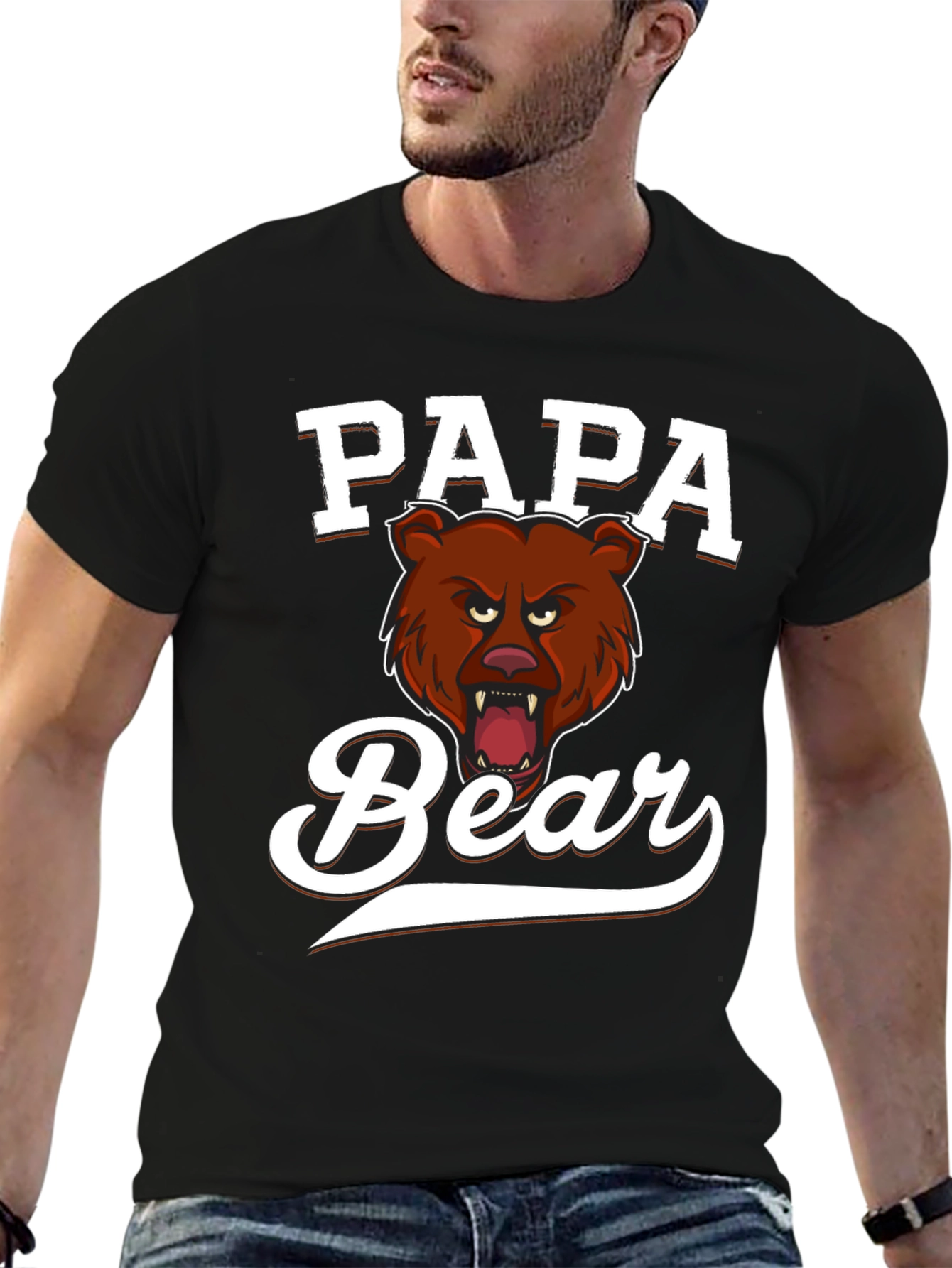 Papa Bear Graphic Tee - Fierce Fathers Day Shirt