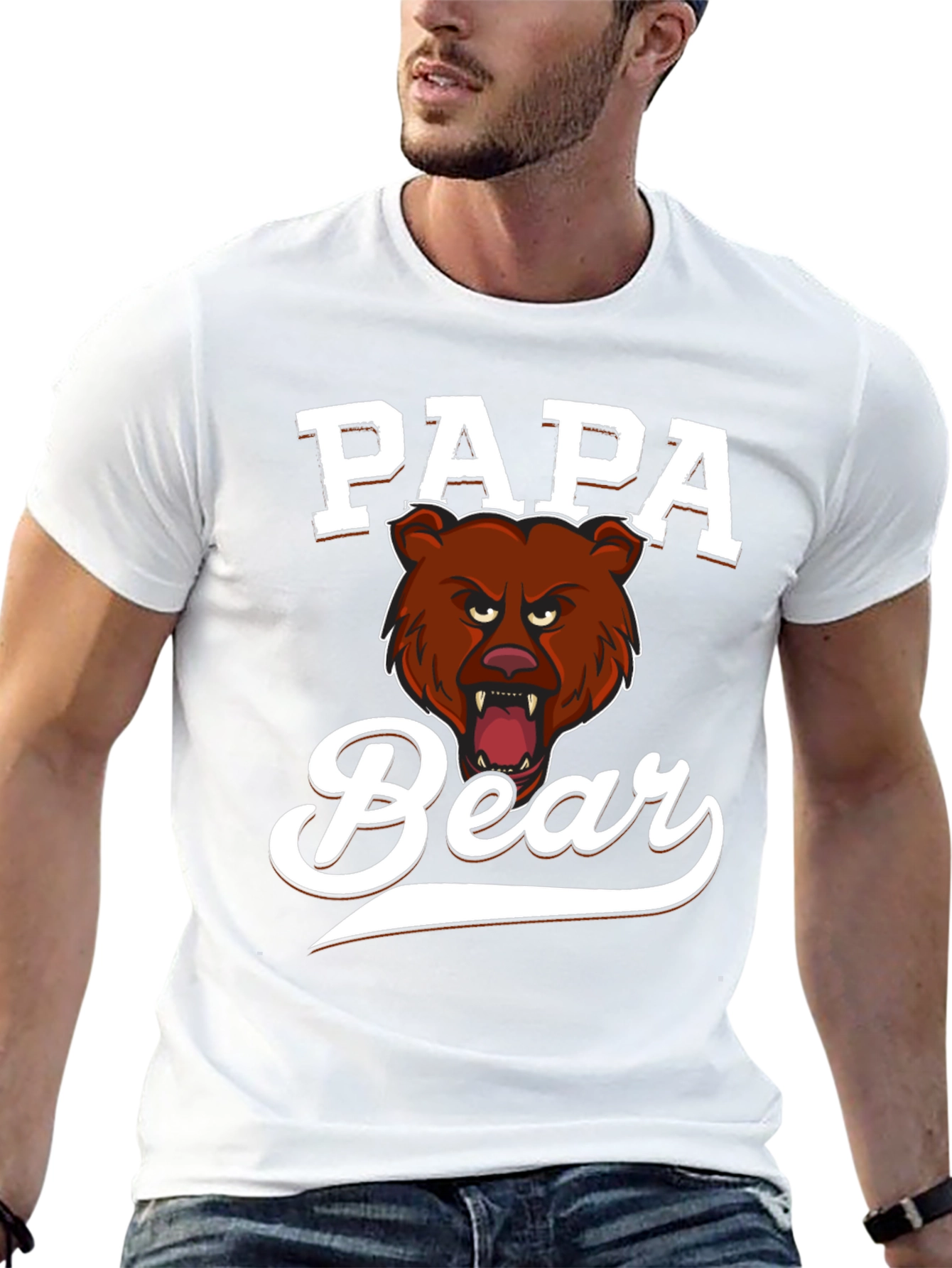 Papa Bear Graphic Tee - Fierce Fathers Day Shirt