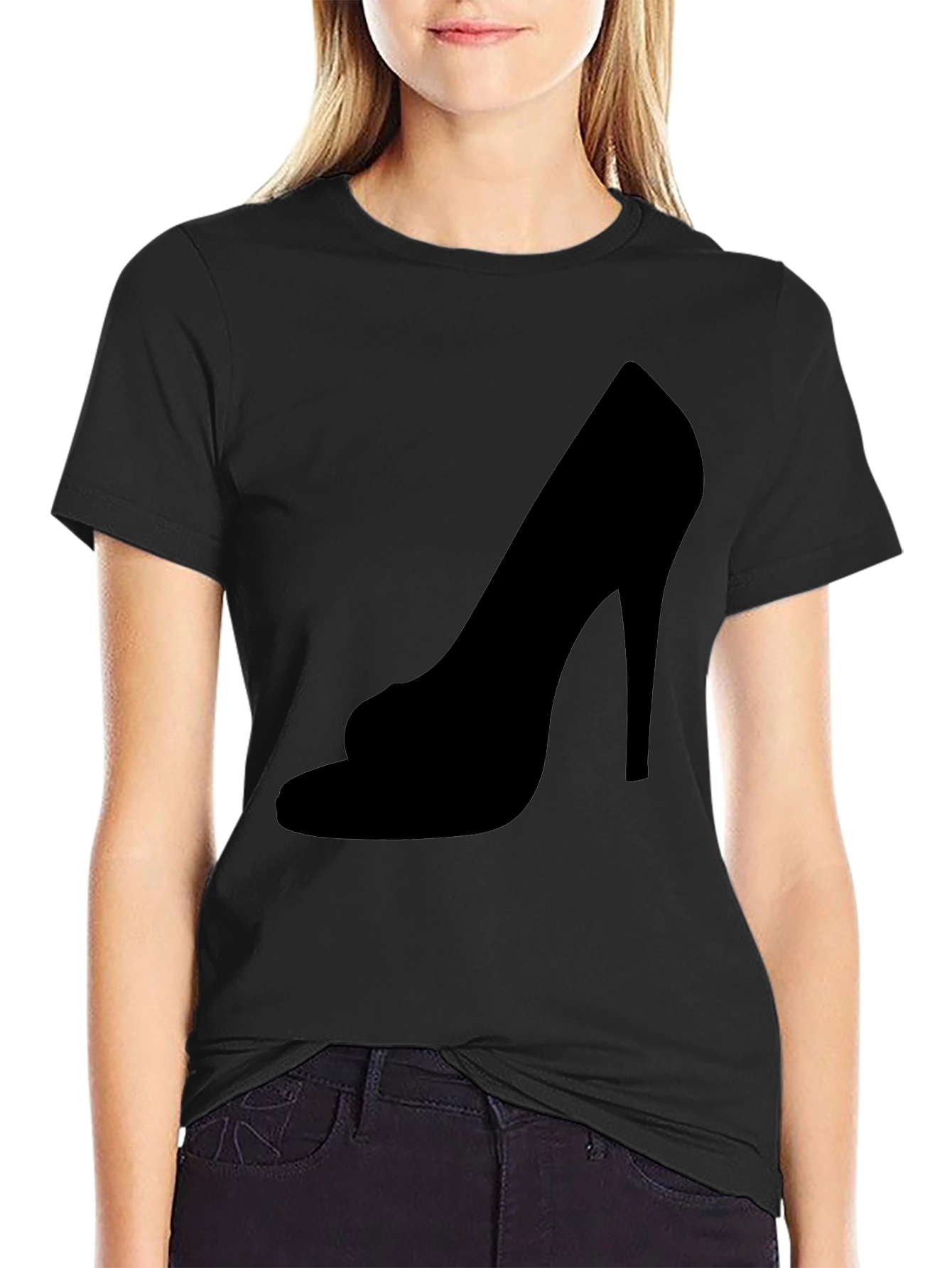 High Heel Silhouette Black T-Shirt