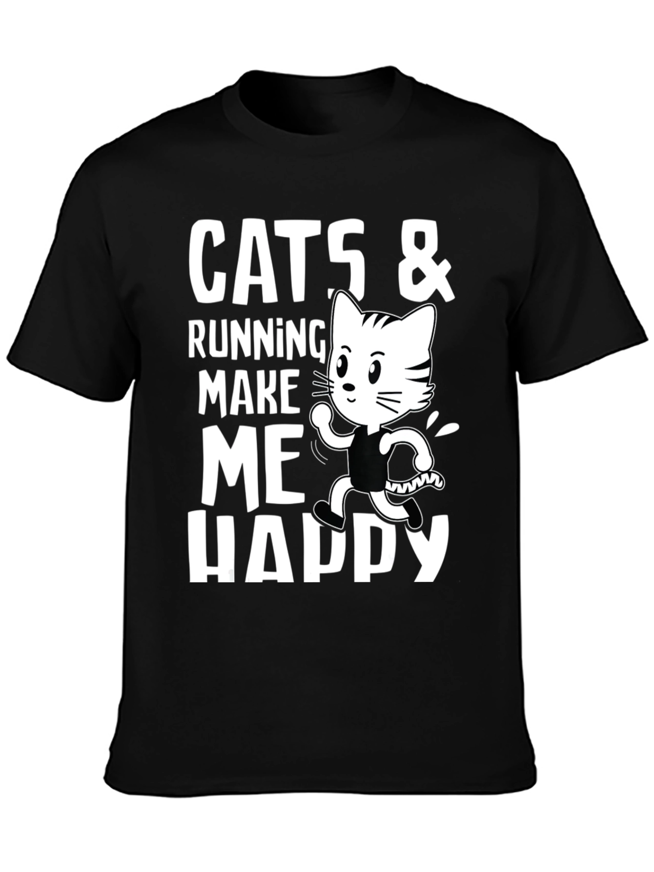 Cats & Running Make Me Happy T-Shirt