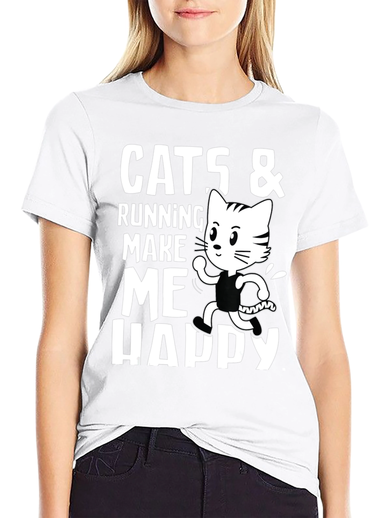 Cats & Running Make Me Happy T-Shirt