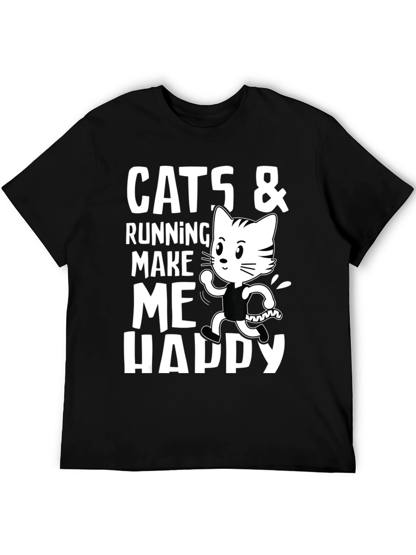 Cats & Running Make Me Happy T-Shirt