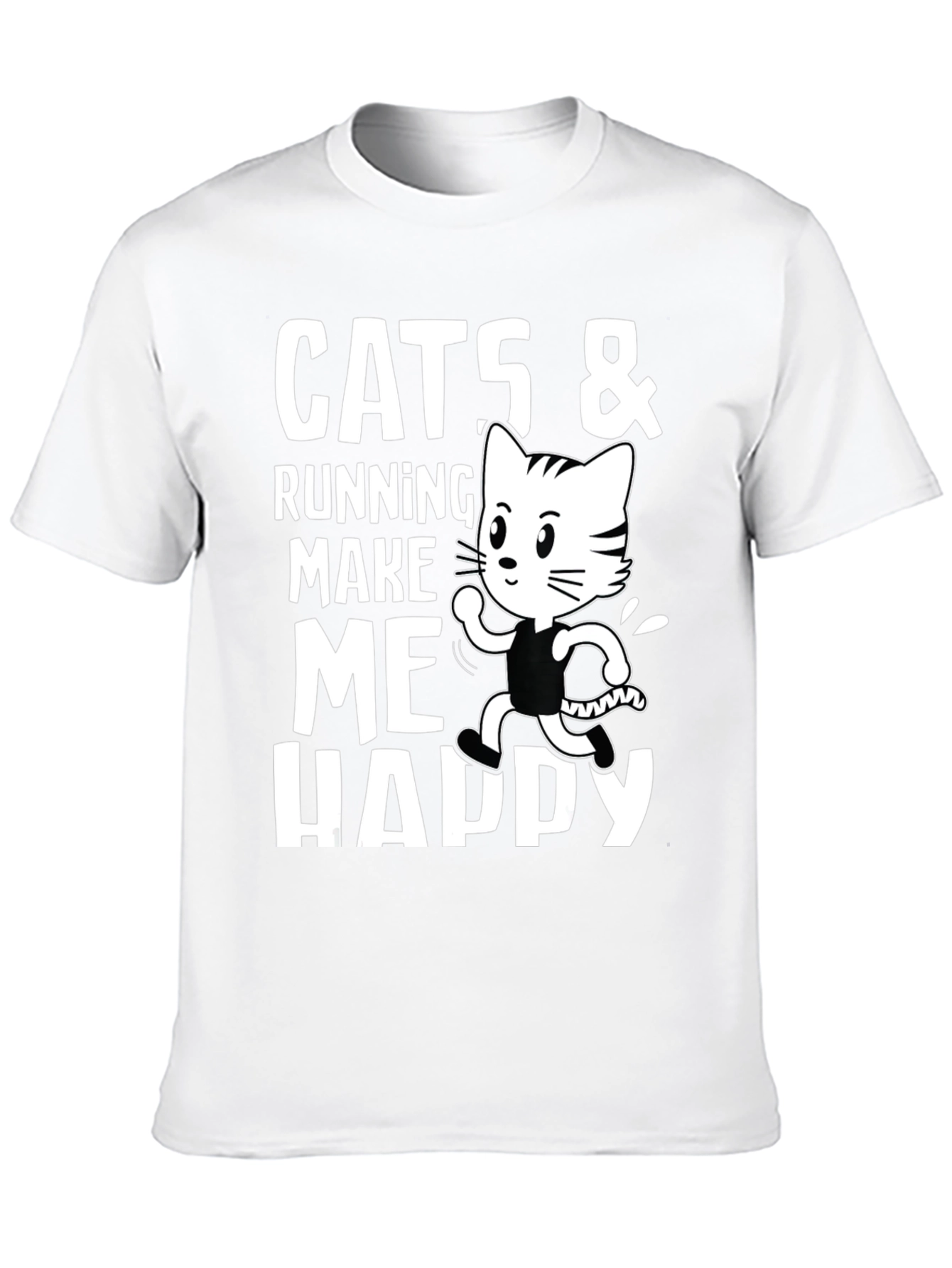 Cats & Running Make Me Happy T-Shirt