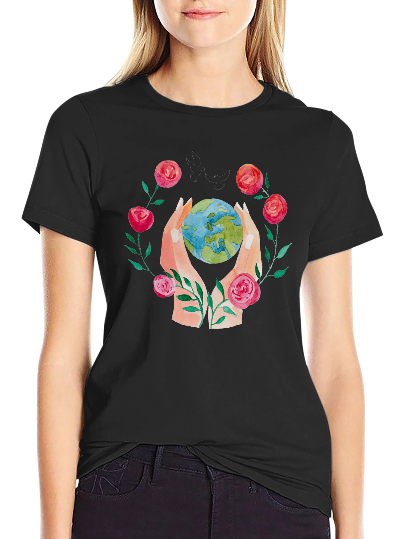 Earth in Bloom Graphic T-Shirt - Eco-Friendly Design