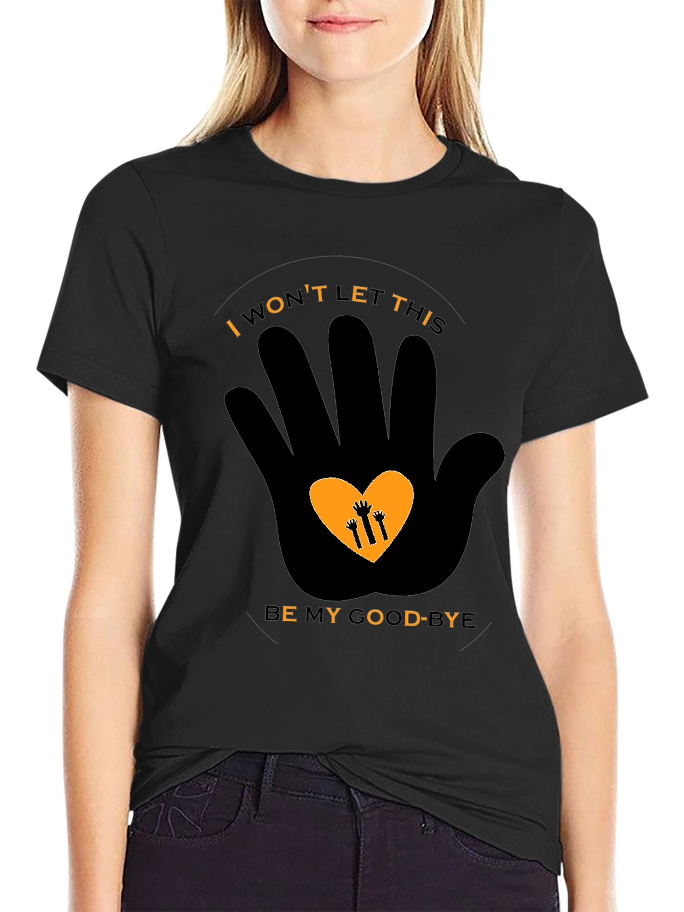 Meaningful Graphic Print Black T-Shirt