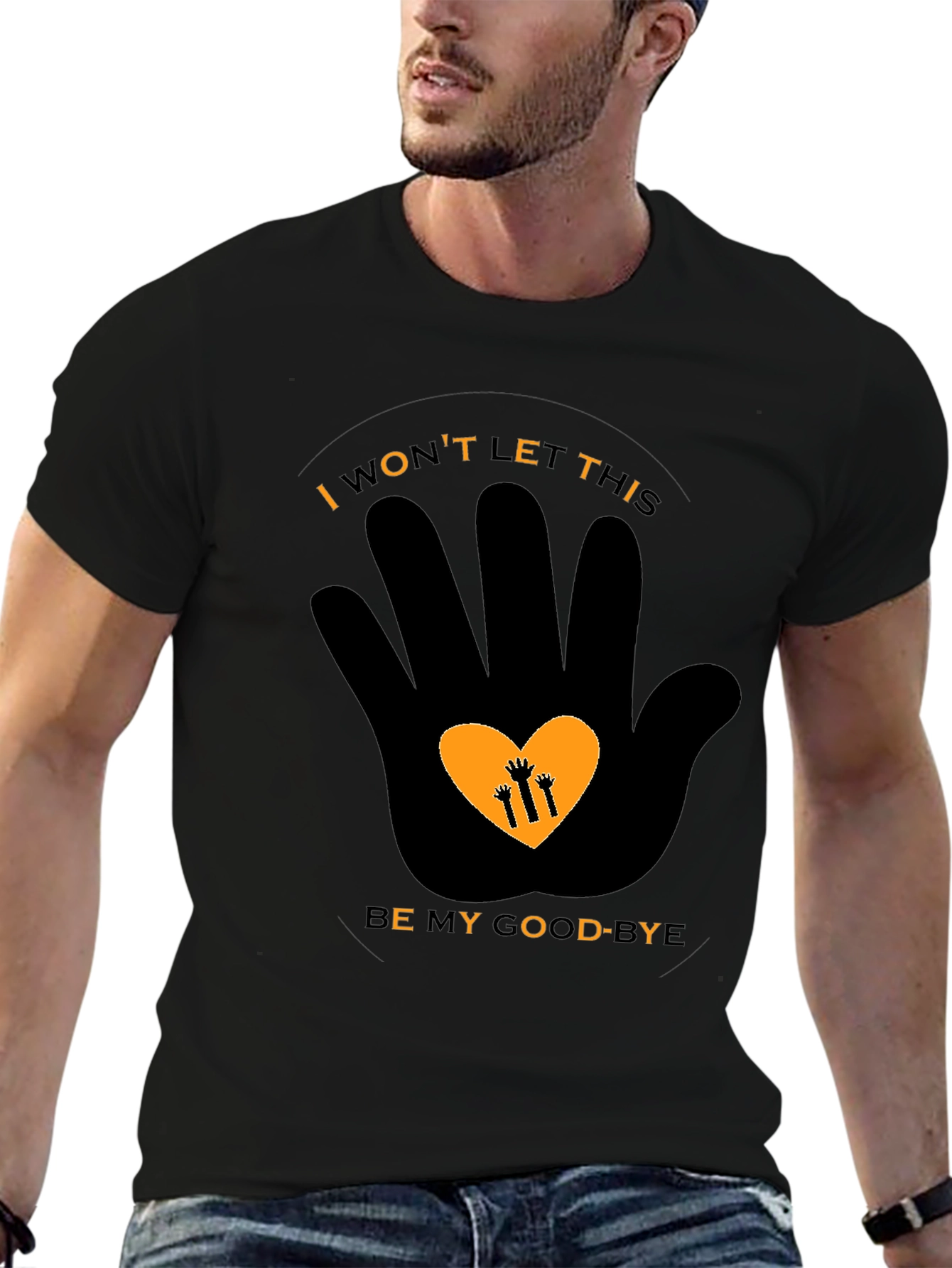 Meaningful Graphic Print Black T-Shirt