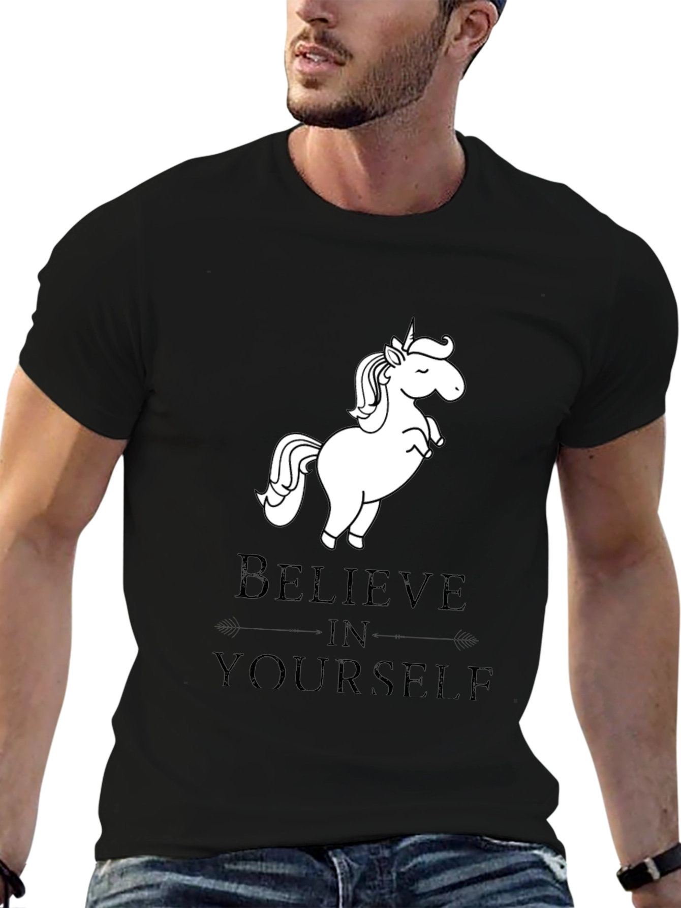 Believe In Yourself Unisex Black T-Shirt