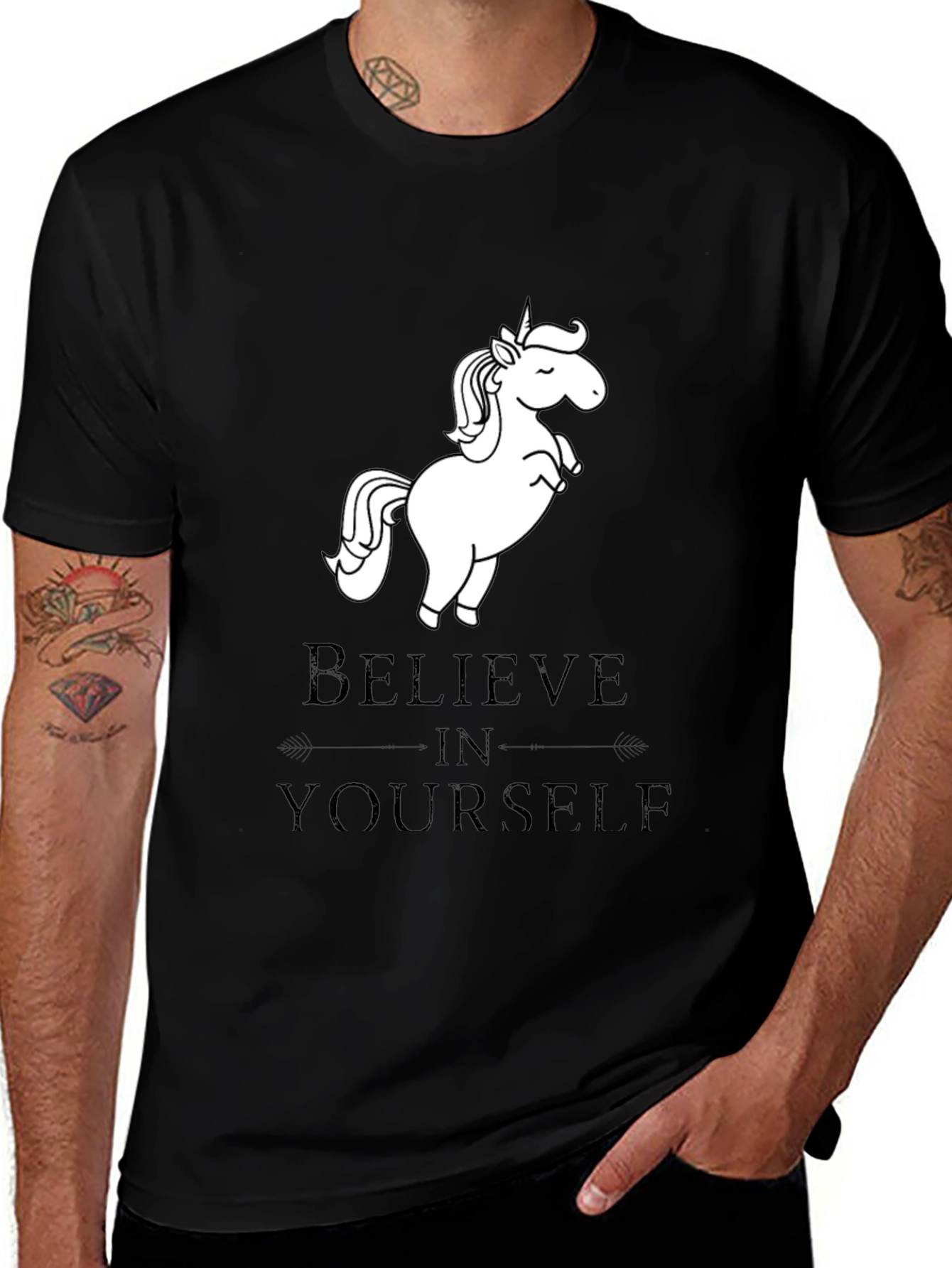 Believe In Yourself Unisex Black T-Shirt
