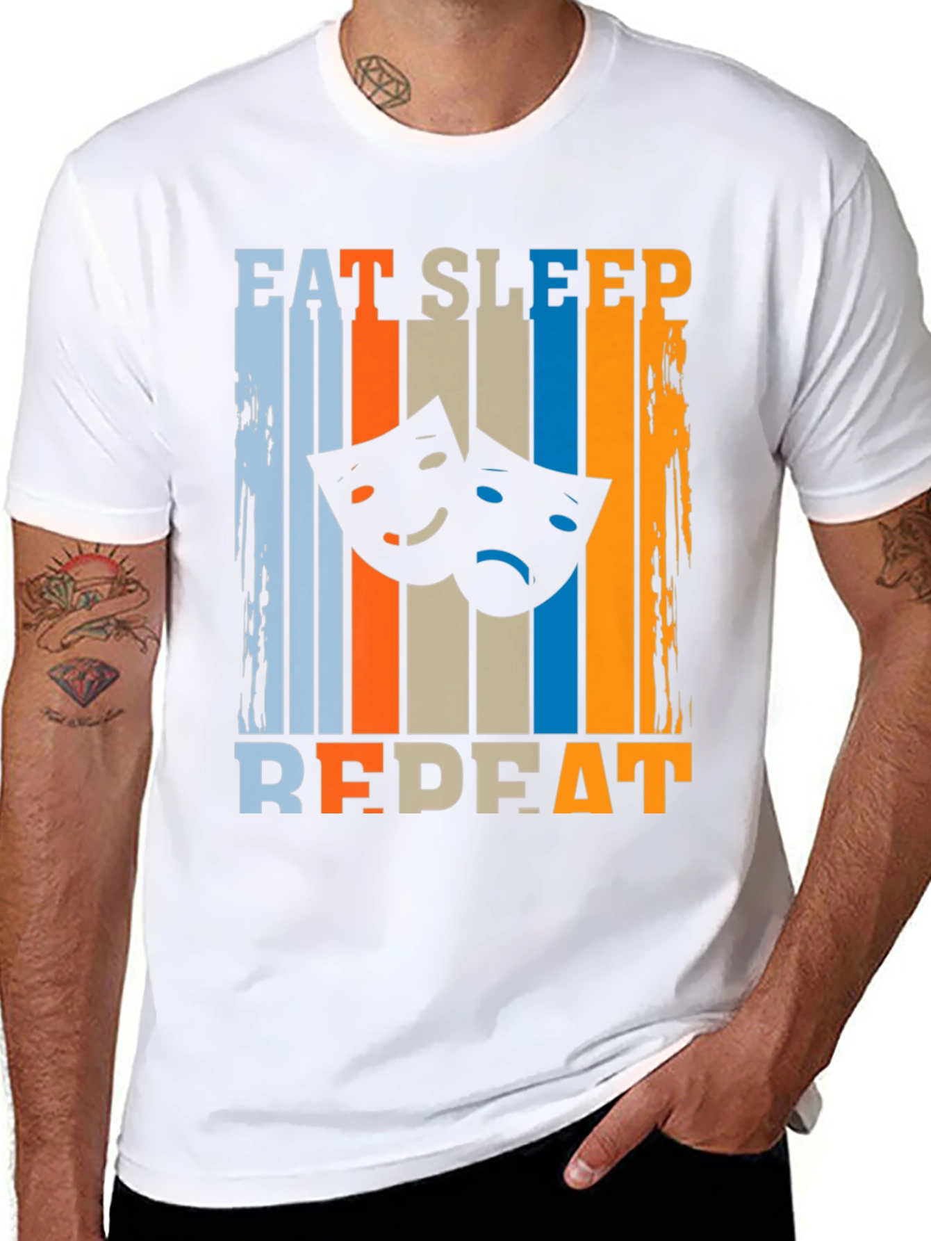Eat Sleep Theatre Repeat Black T-Shirt