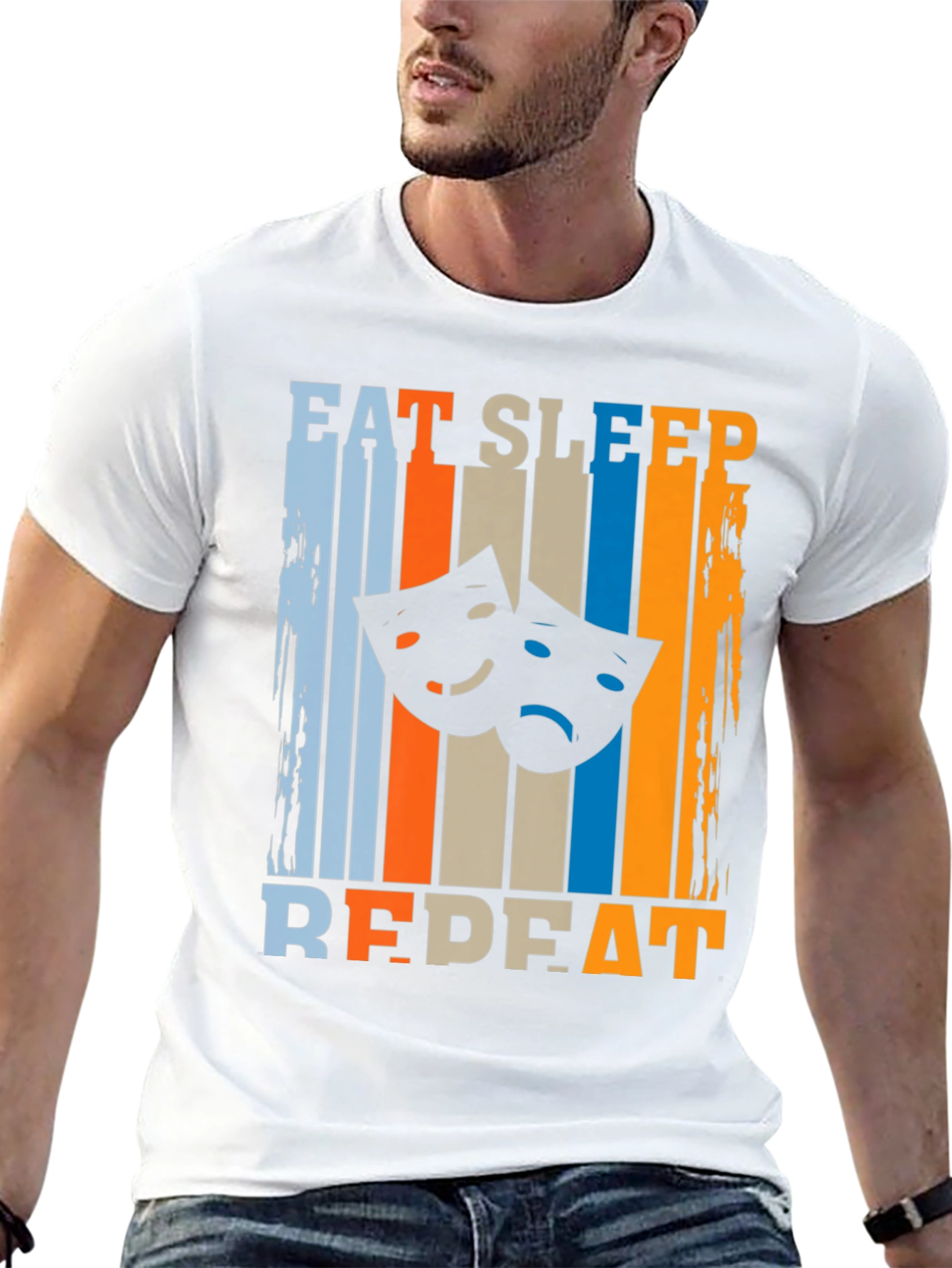 Eat Sleep Theatre Repeat Black T-Shirt
