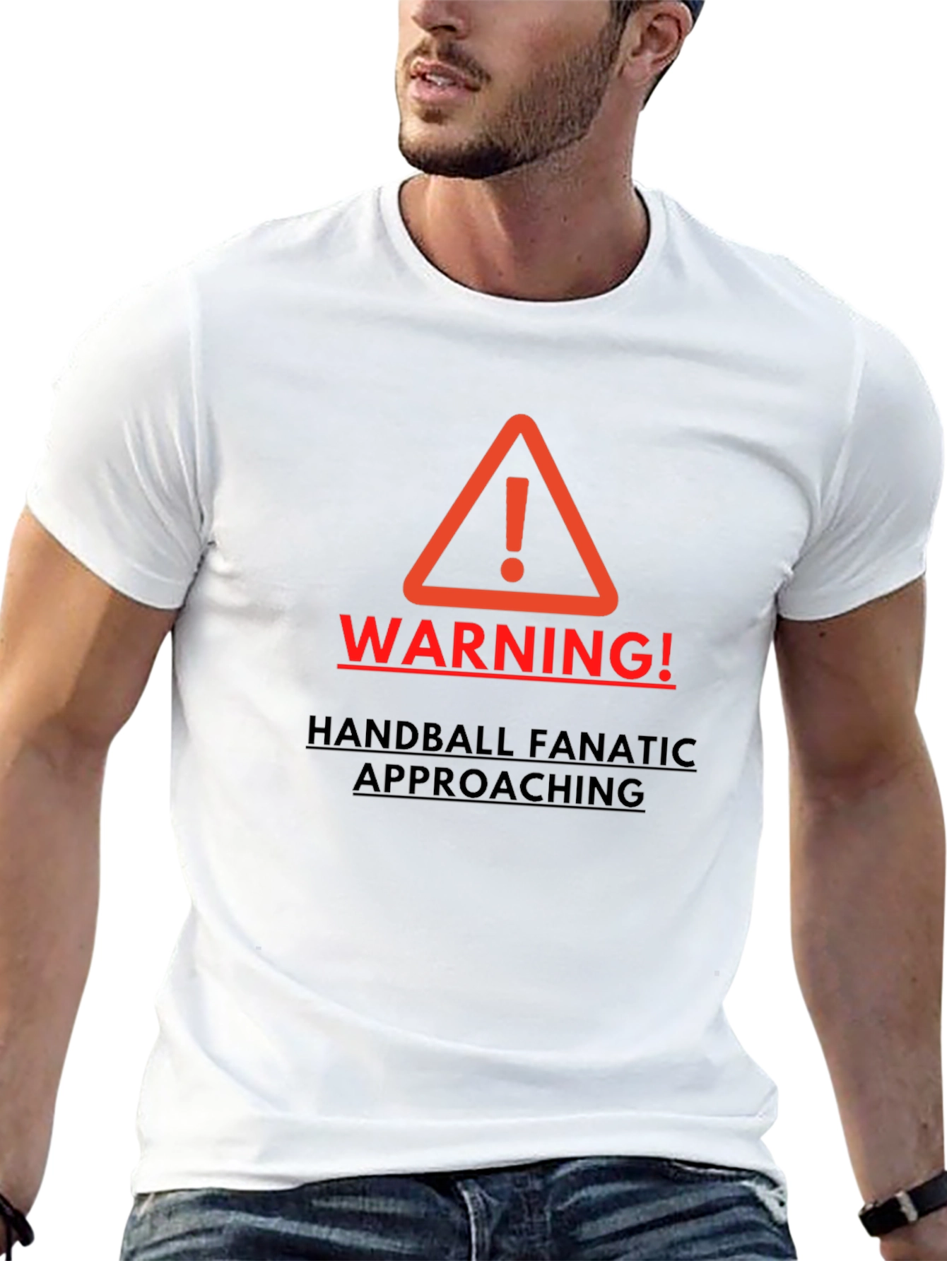 Warning Handball Fanatic Mens T-shirt