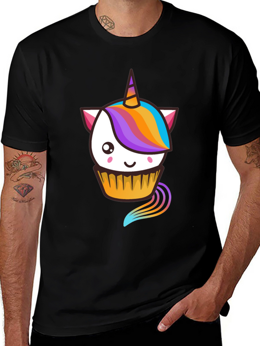 Unicorn Cupcake Graphic Tee - Novelty T-Shirt