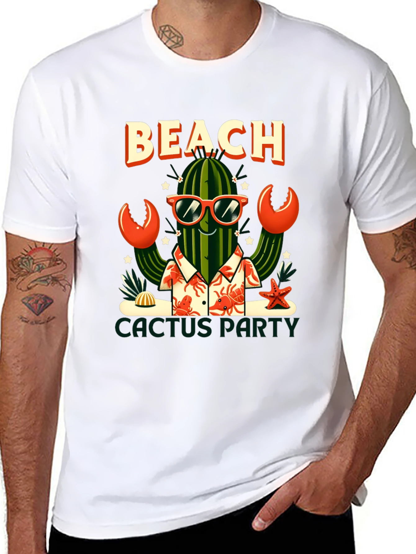 Beach Cactus Party Graphic T-Shirt