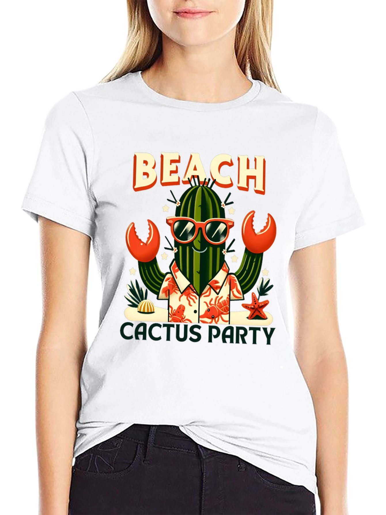Beach Cactus Party Graphic T-Shirt