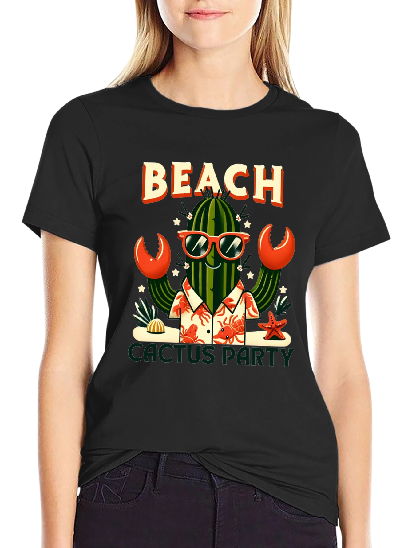 Beach Cactus Party Graphic T-Shirt