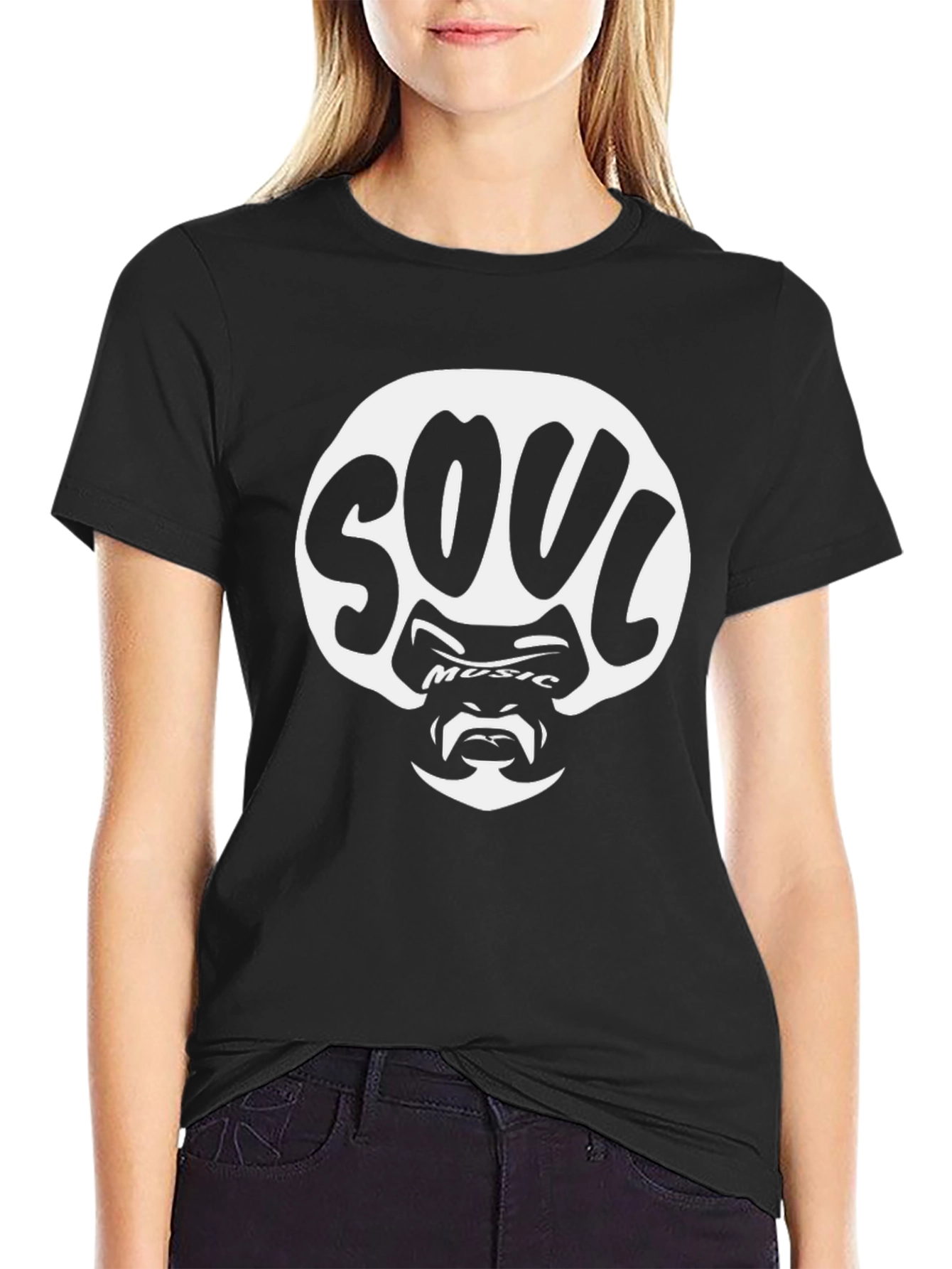 Soul Music Graphic Tee - Black Cotton Blend