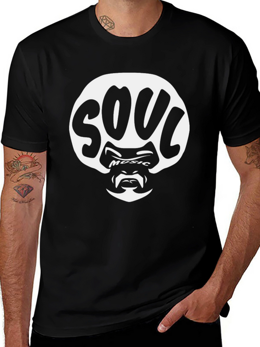 Soul Music Graphic Tee - Black Cotton Blend