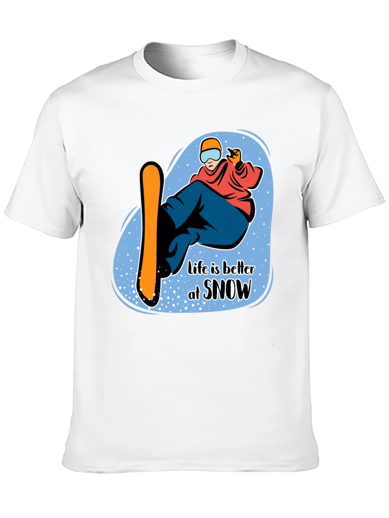 Life is Better at Snow Black Graphic T-Shirt
