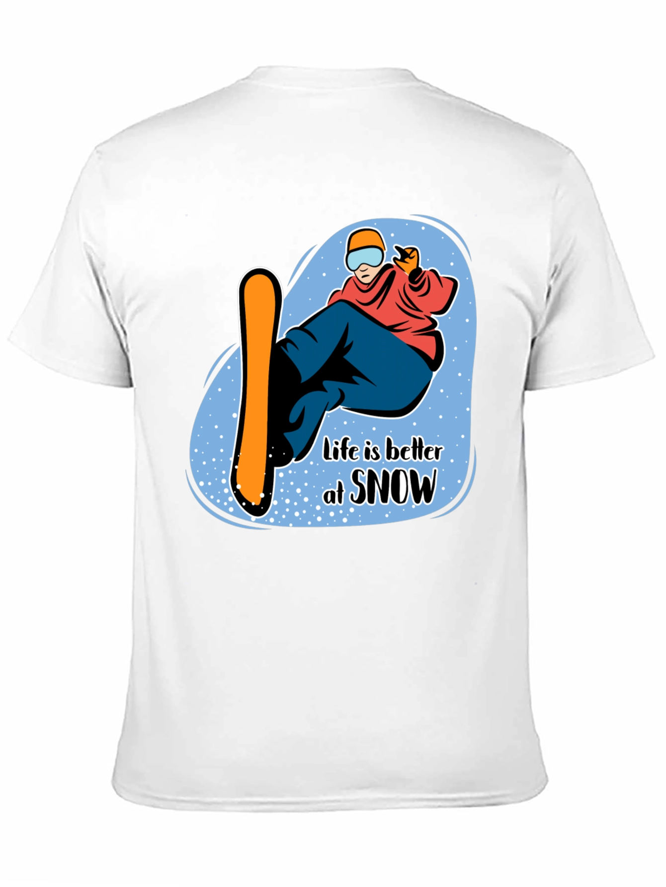 Life is Better at Snow Black Graphic T-Shirt