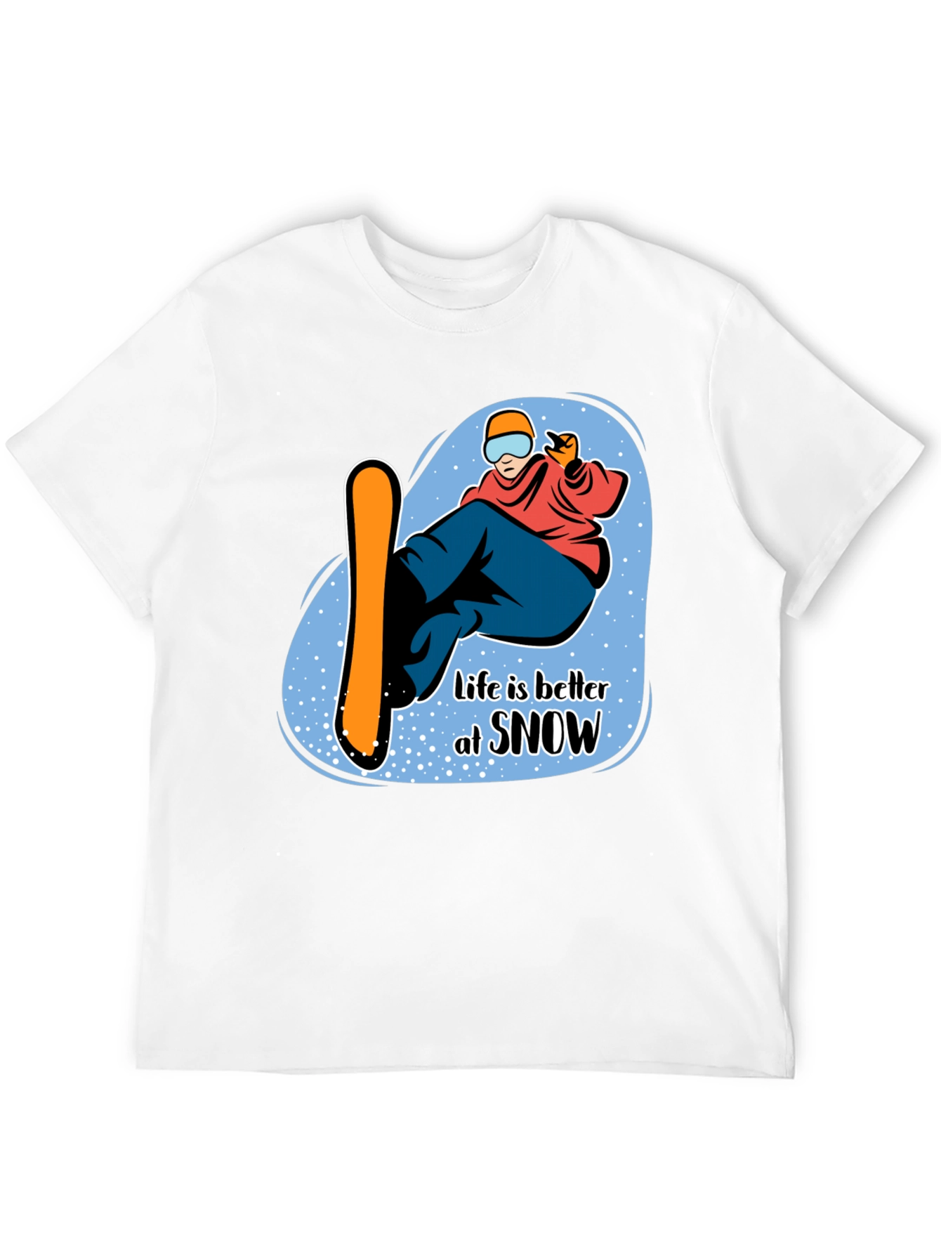 Life is Better at Snow Black Graphic T-Shirt