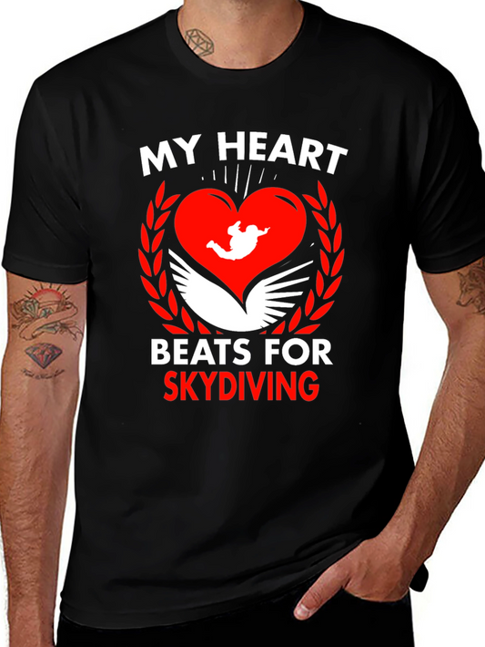 Skydiving Heartbeat Tee - Passionate Skydiver Design