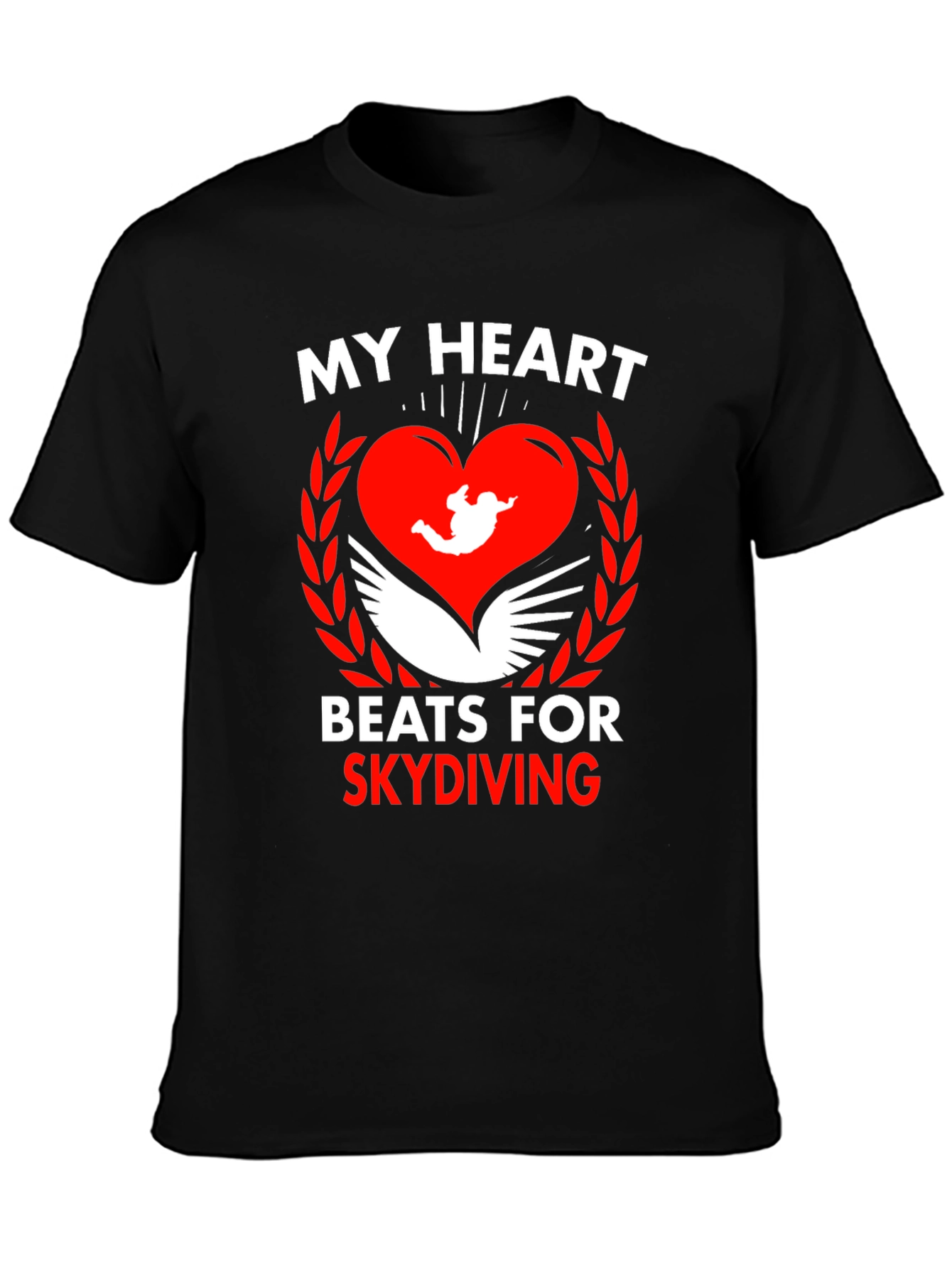 Skydiving Heartbeat Tee - Passionate Skydiver Design