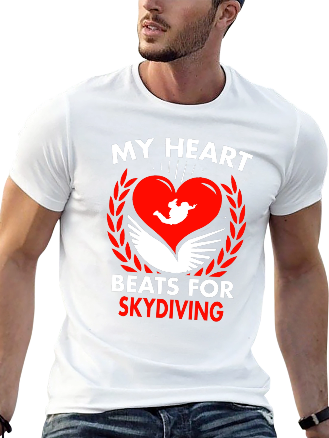 Skydiving Heartbeat Tee - Passionate Skydiver Design