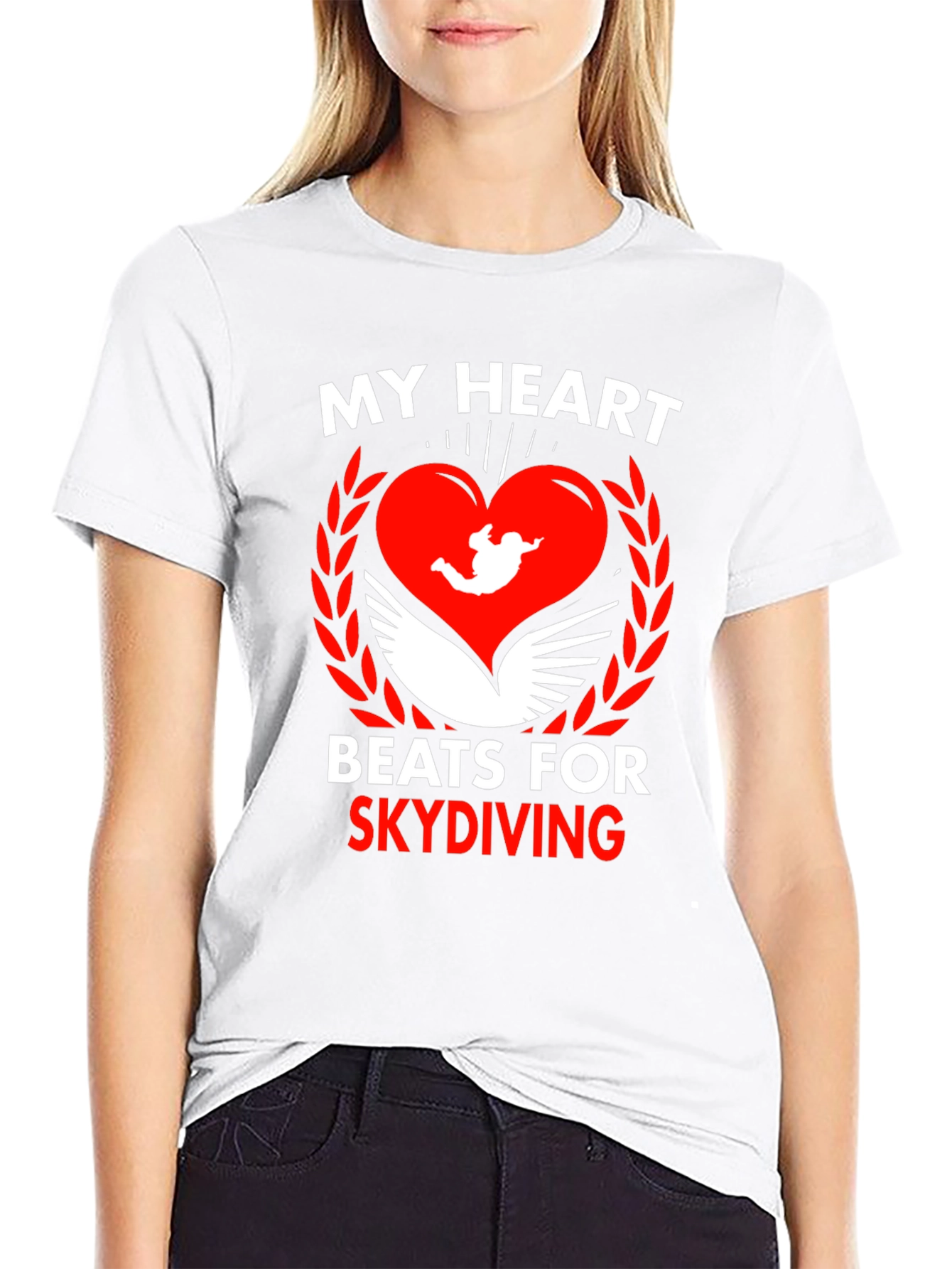 Skydiving Heartbeat Tee - Passionate Skydiver Design