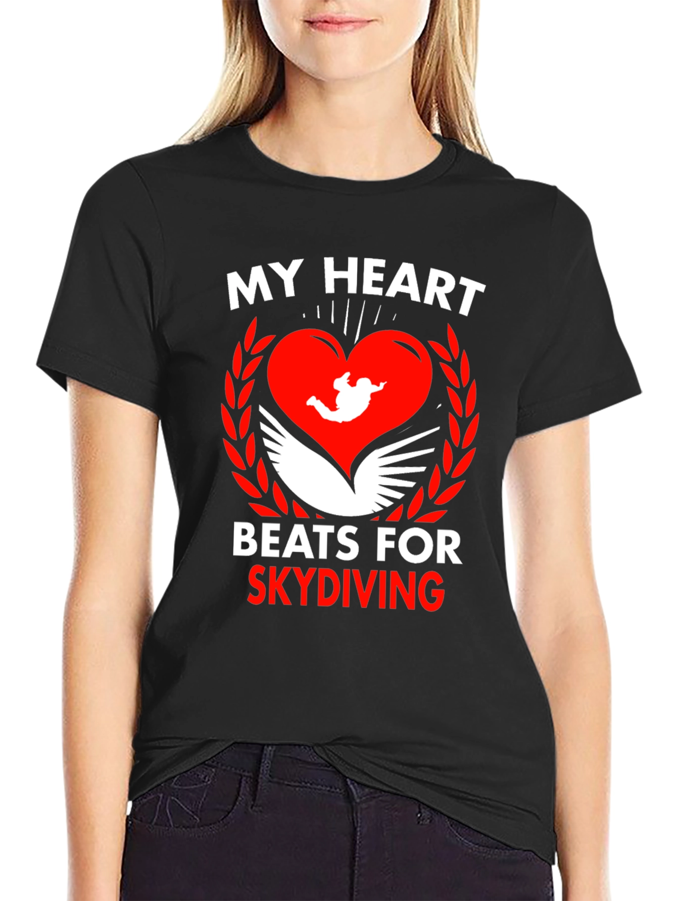 Skydiving Heartbeat Tee - Passionate Skydiver Design