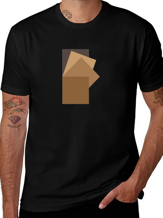 Abstract Squares Graphic Black T-Shirt