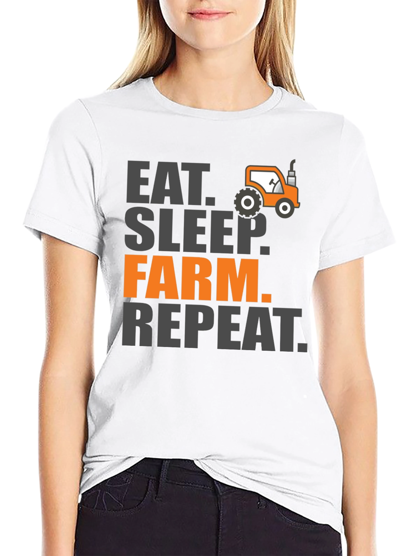 Eat Sleep Farm Repeat Mens Graphic Tee - Black