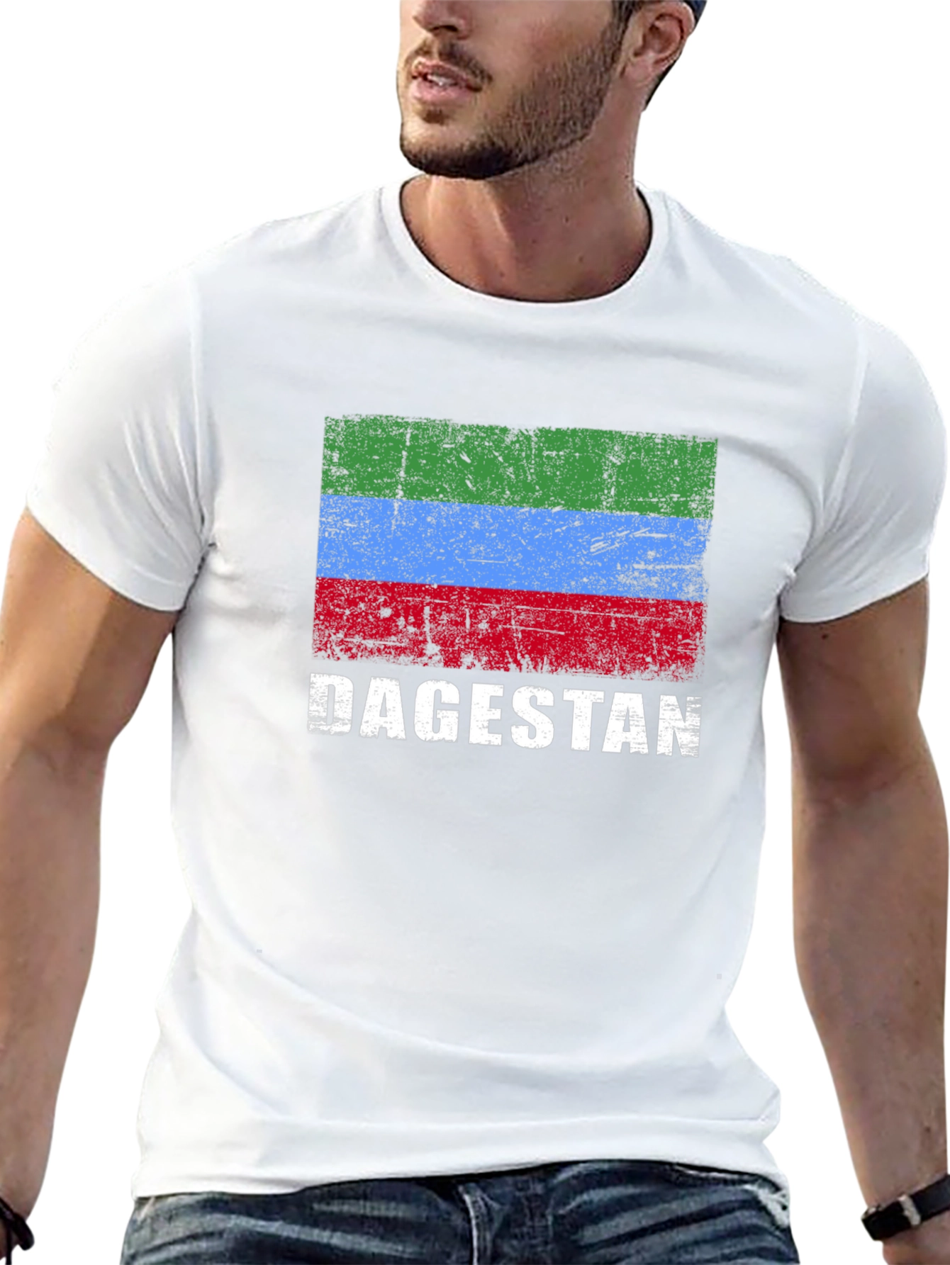 Dagestan Flag T-Shirt - Distressed Design