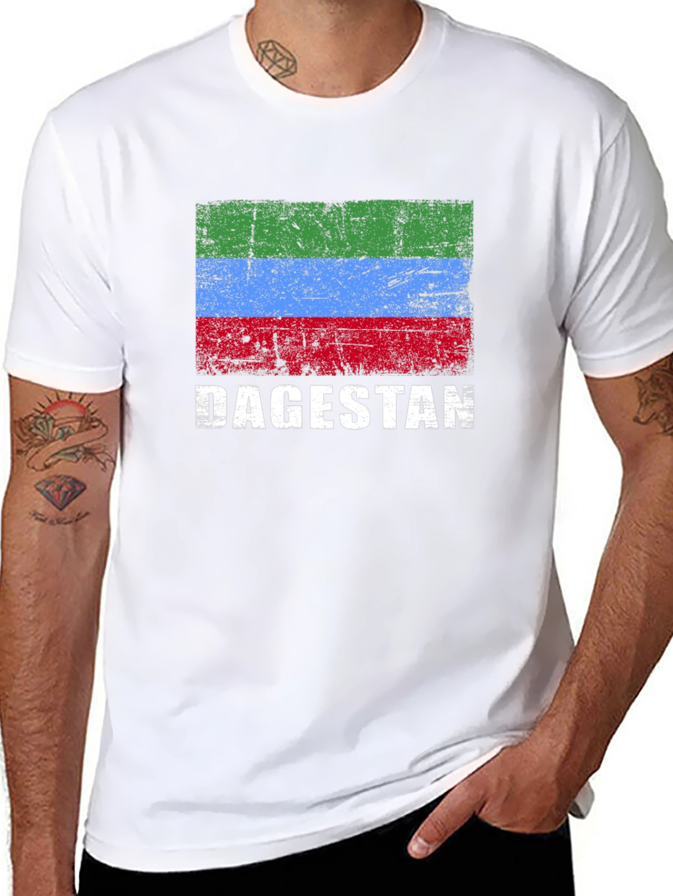 Dagestan Flag T-Shirt - Distressed Design
