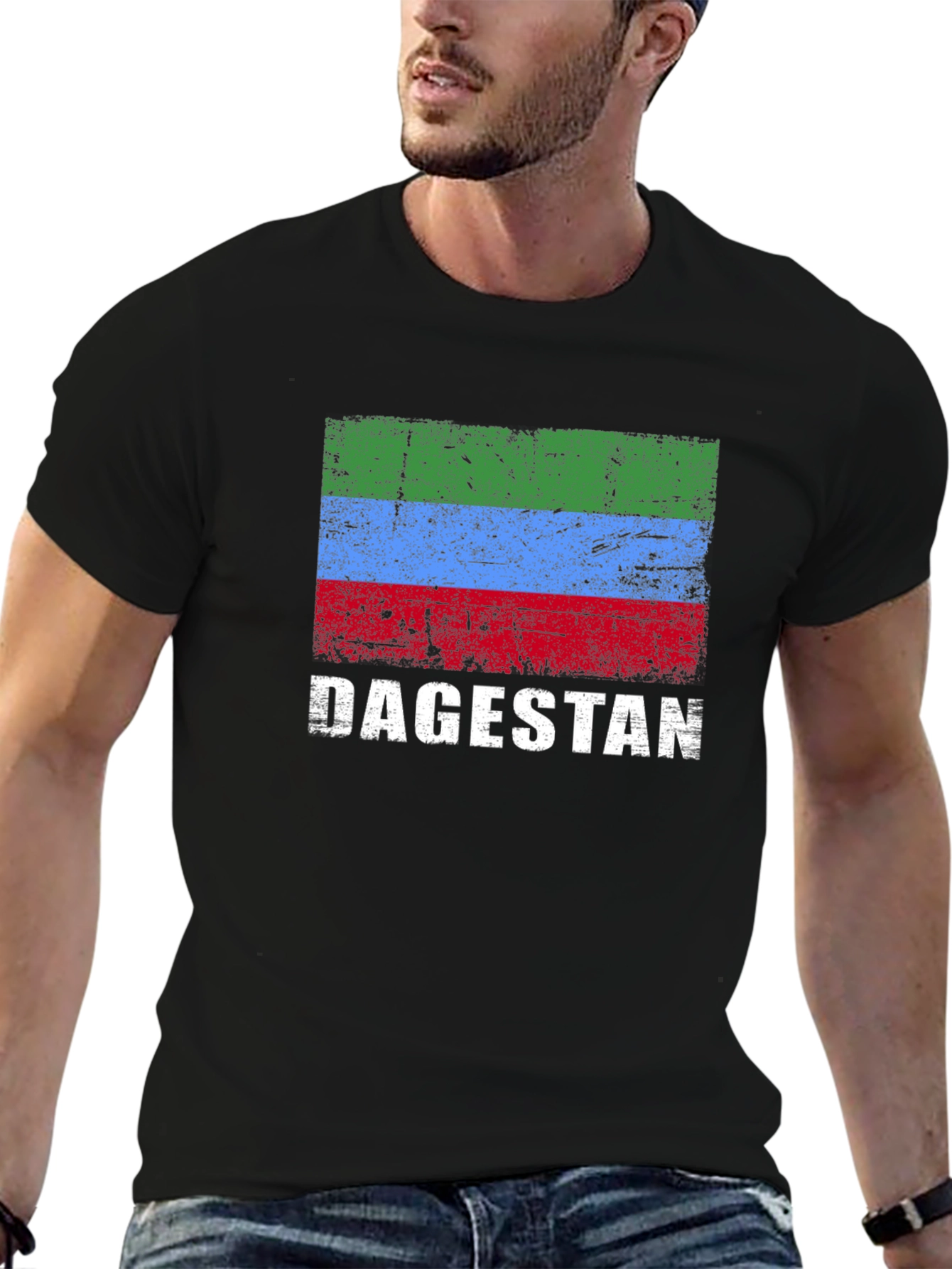 Dagestan Flag T-Shirt - Distressed Design
