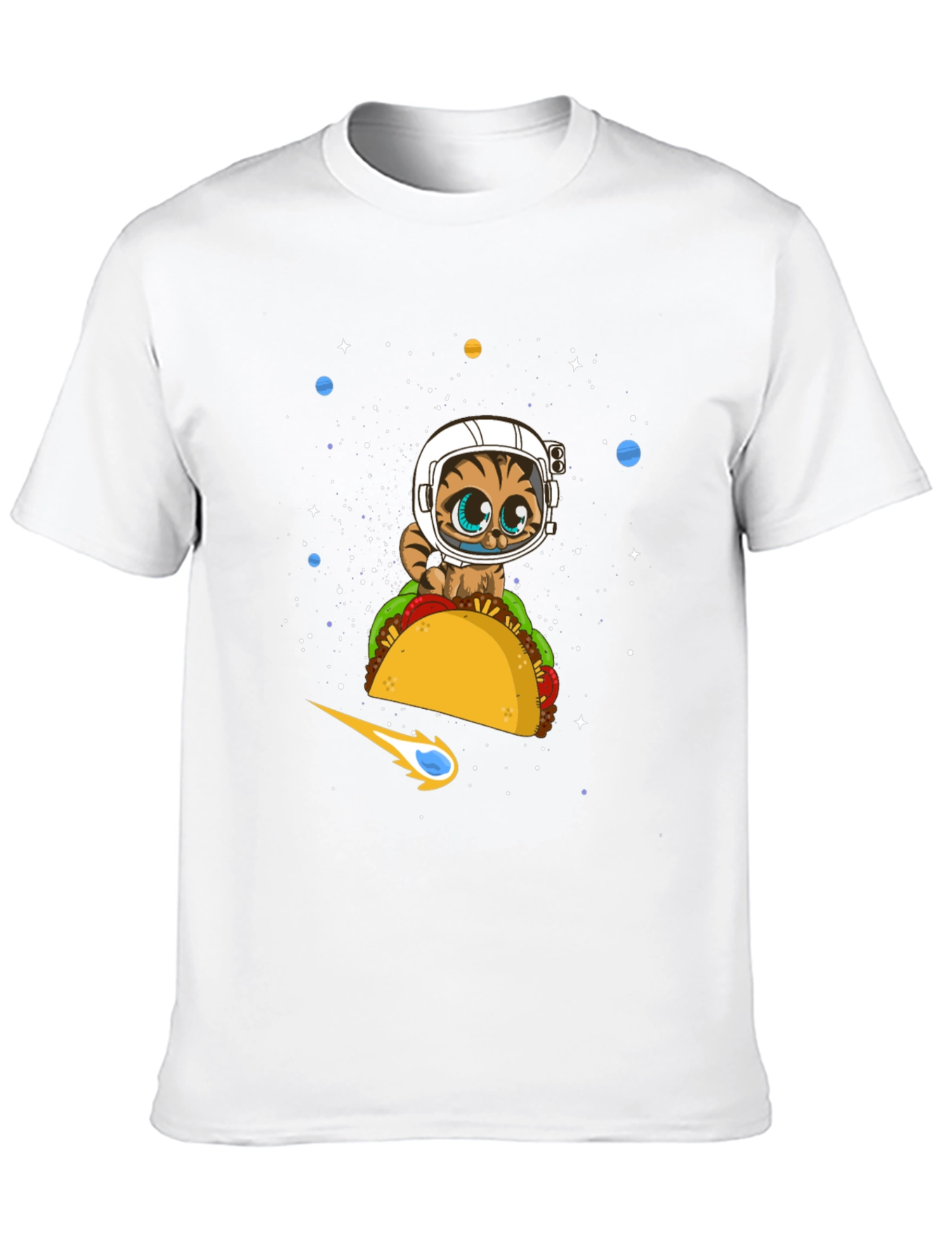 Space Cat Taco Black T-Shirt