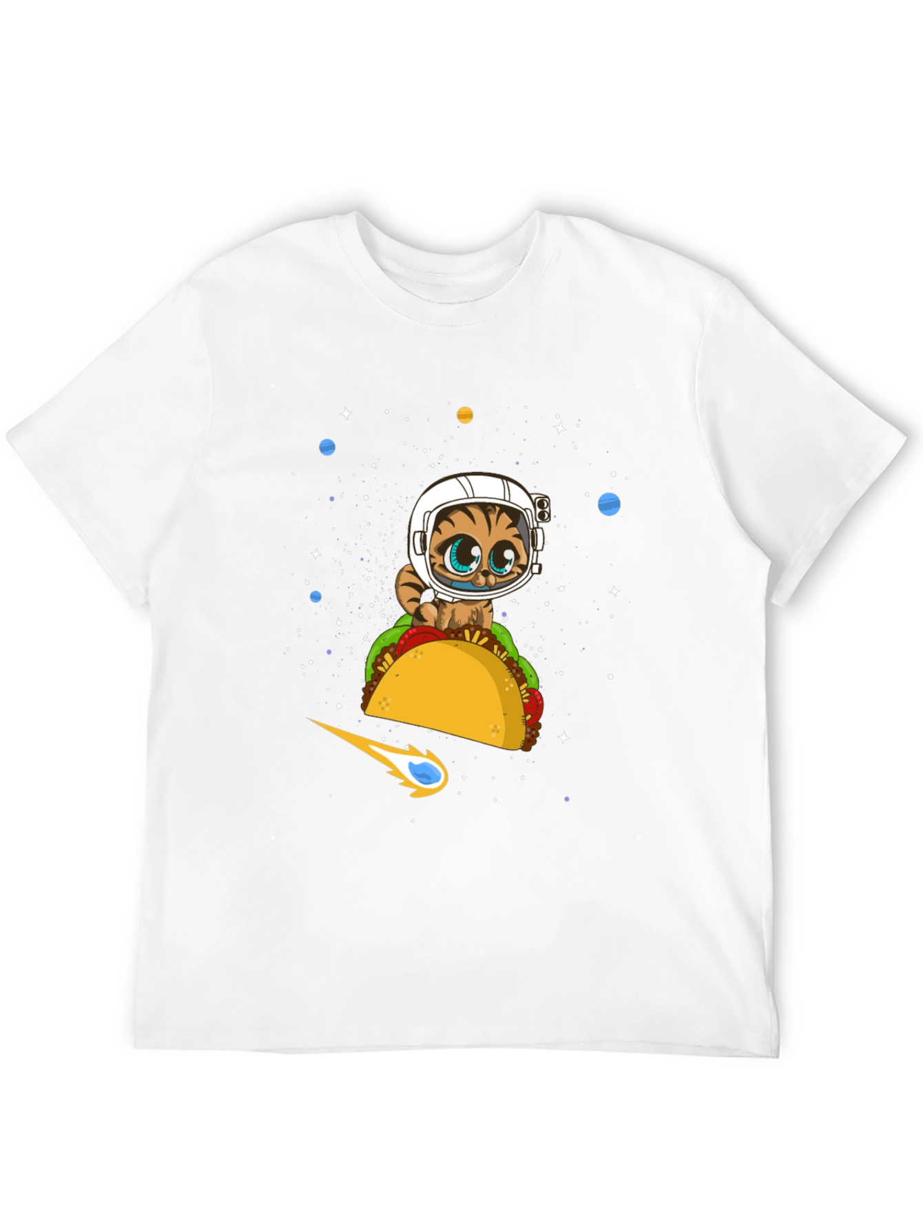 Space Cat Taco Black T-Shirt