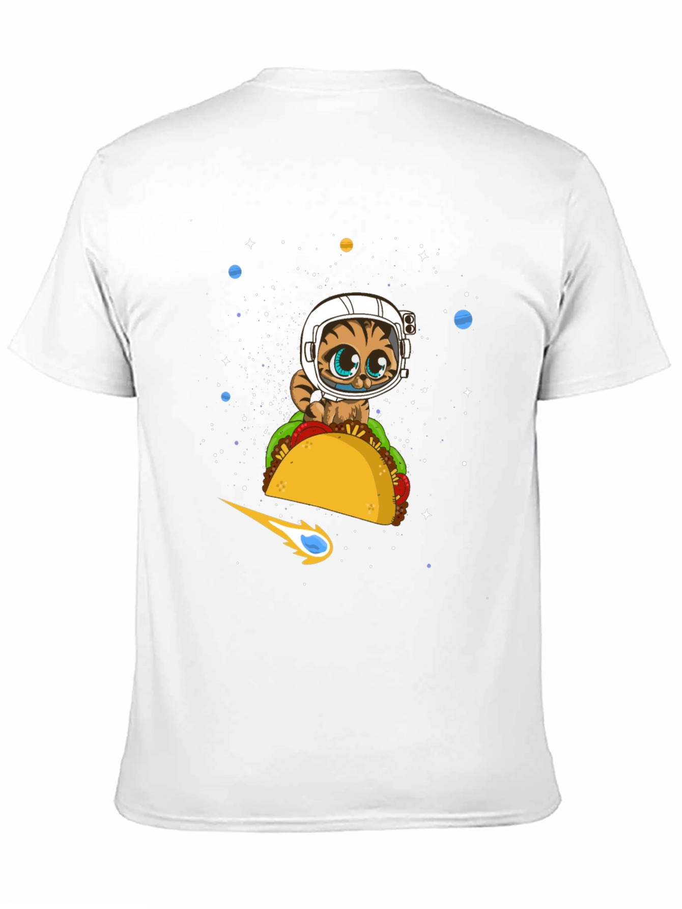 Space Cat Taco Black T-Shirt