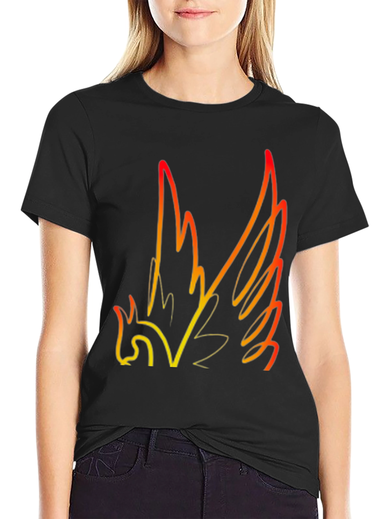 Phoenix Graphic Black T-Shirt - Unique Design