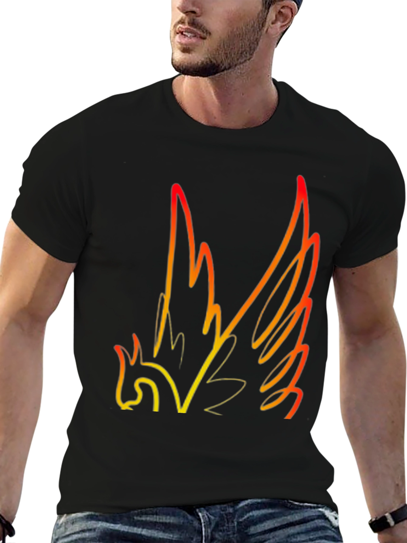 Phoenix Graphic Black T-Shirt - Unique Design