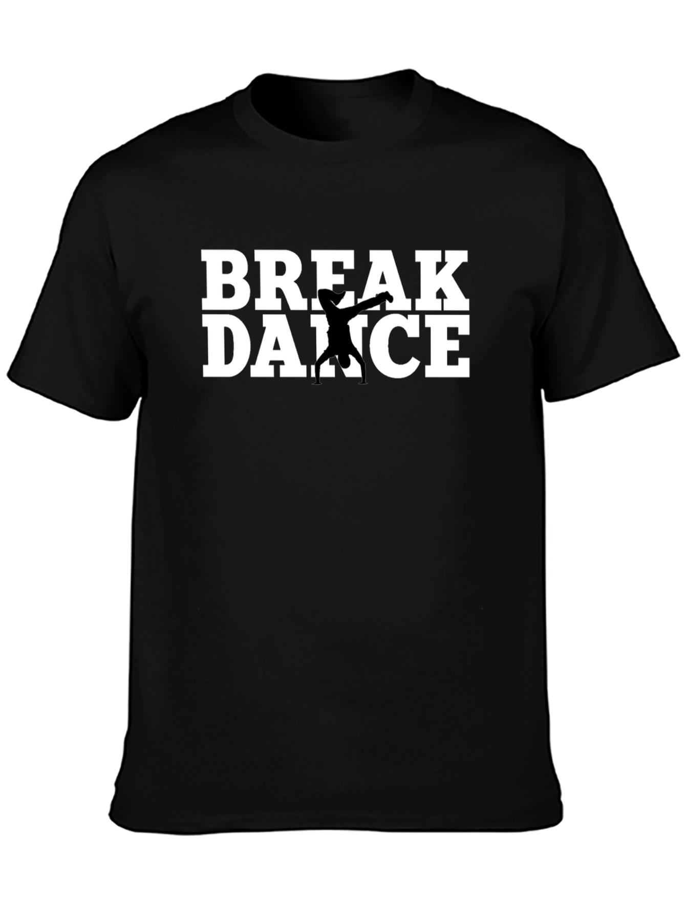 Break Dance Graphic Tee - Black Cotton T-Shirt