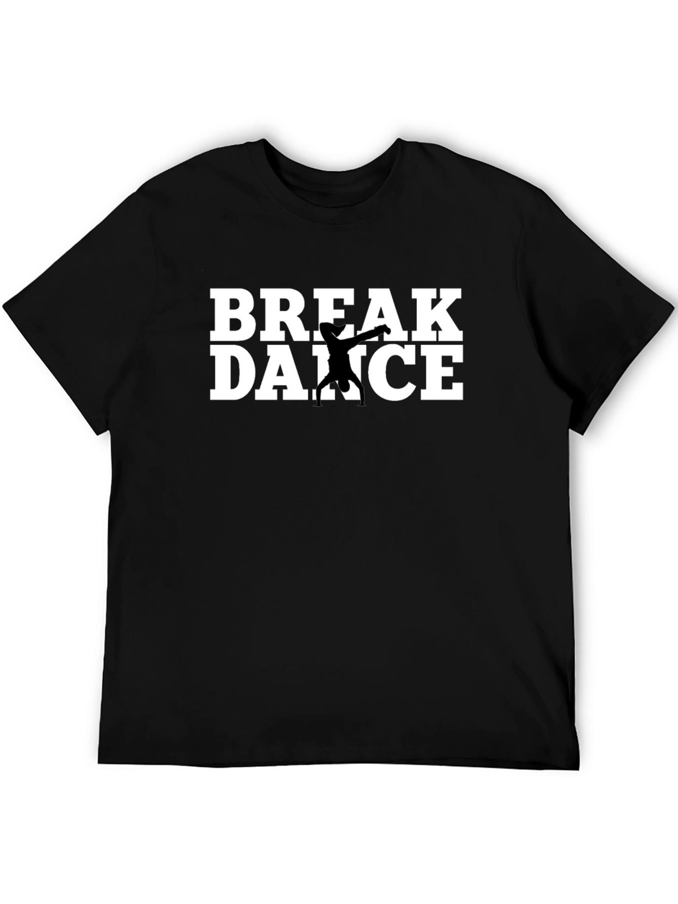 Break Dance Graphic Tee - Black Cotton T-Shirt