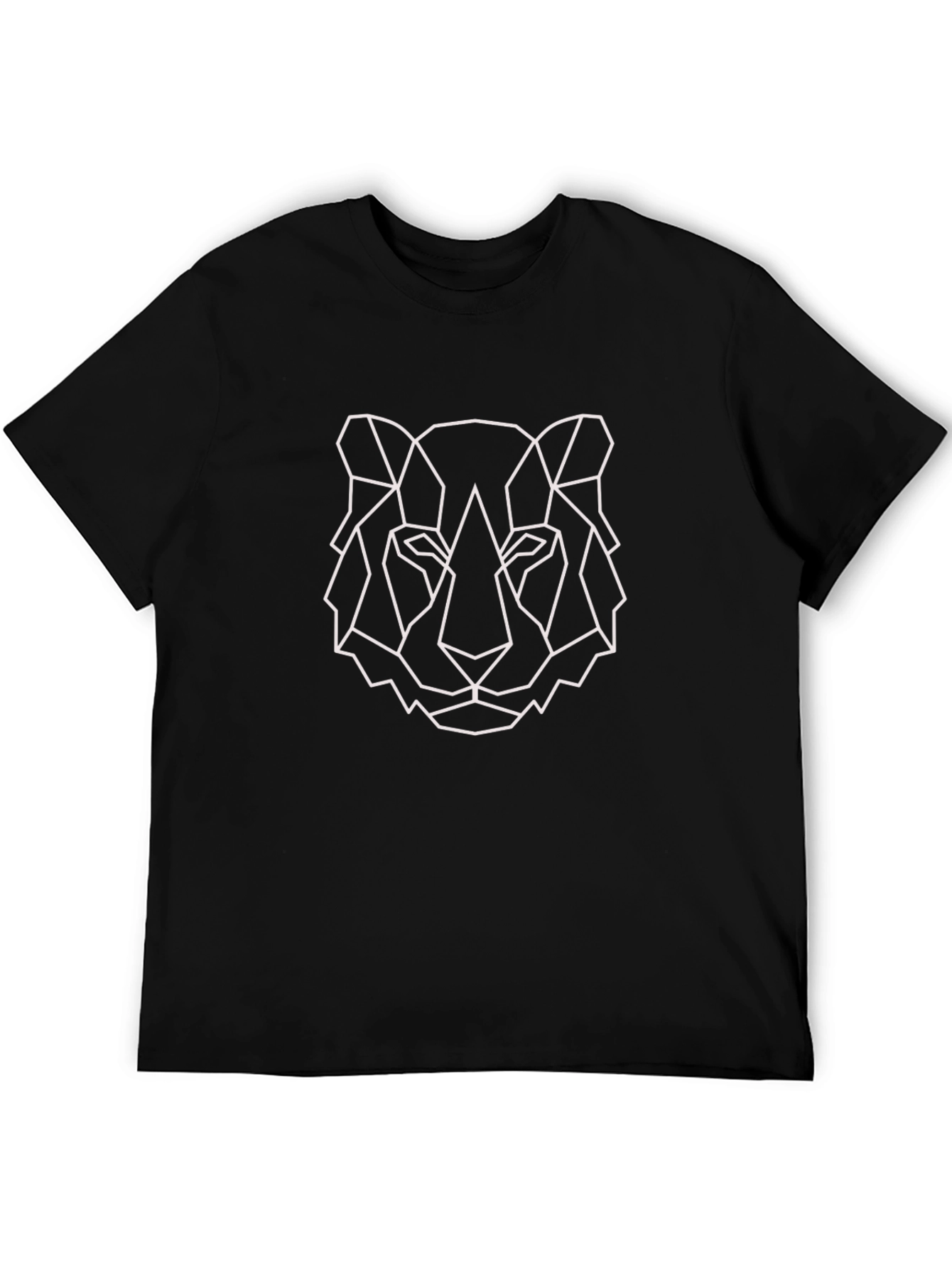 Geometric Tiger Graphic Tee - Black