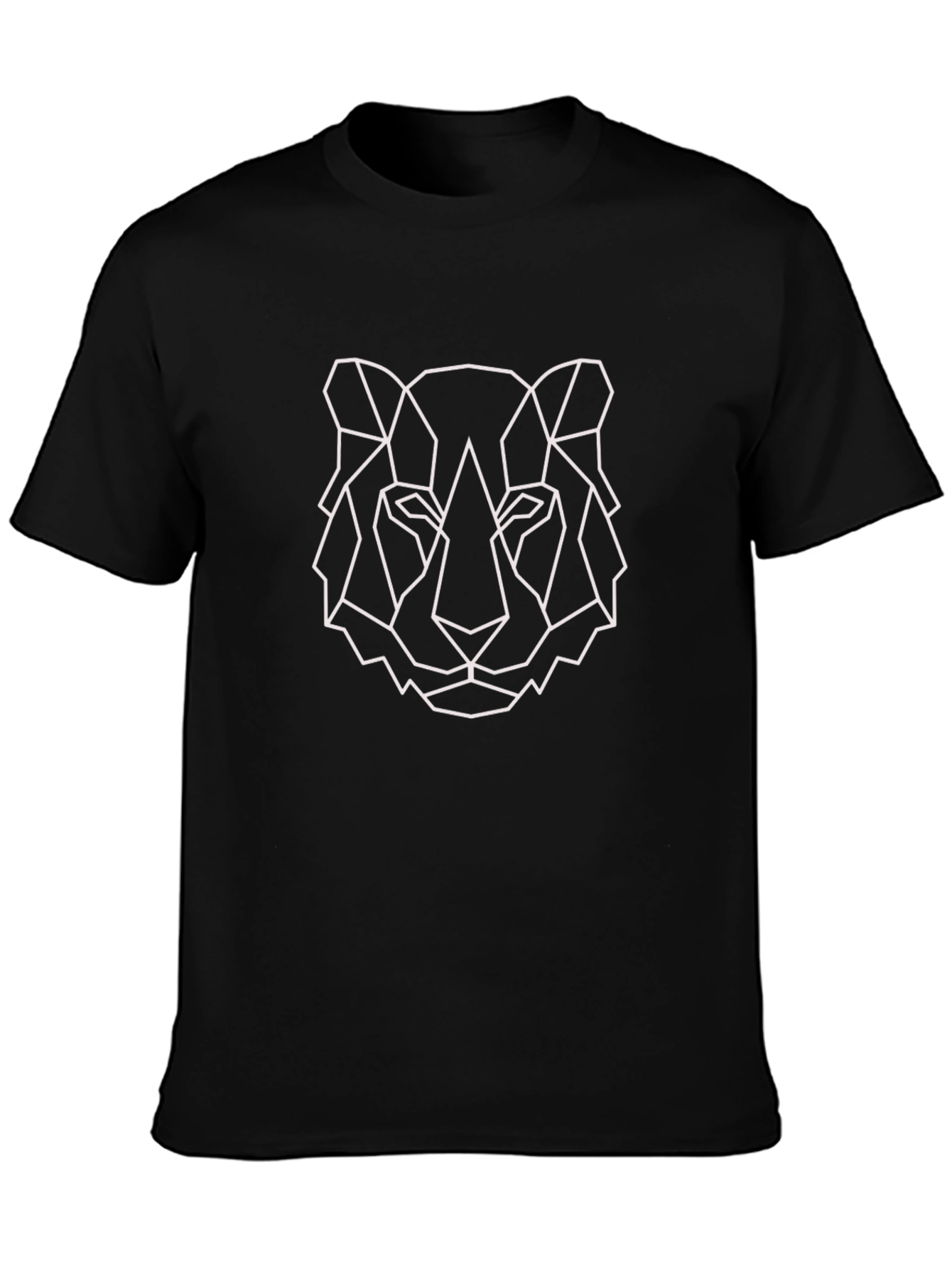 Geometric Tiger Graphic Tee - Black