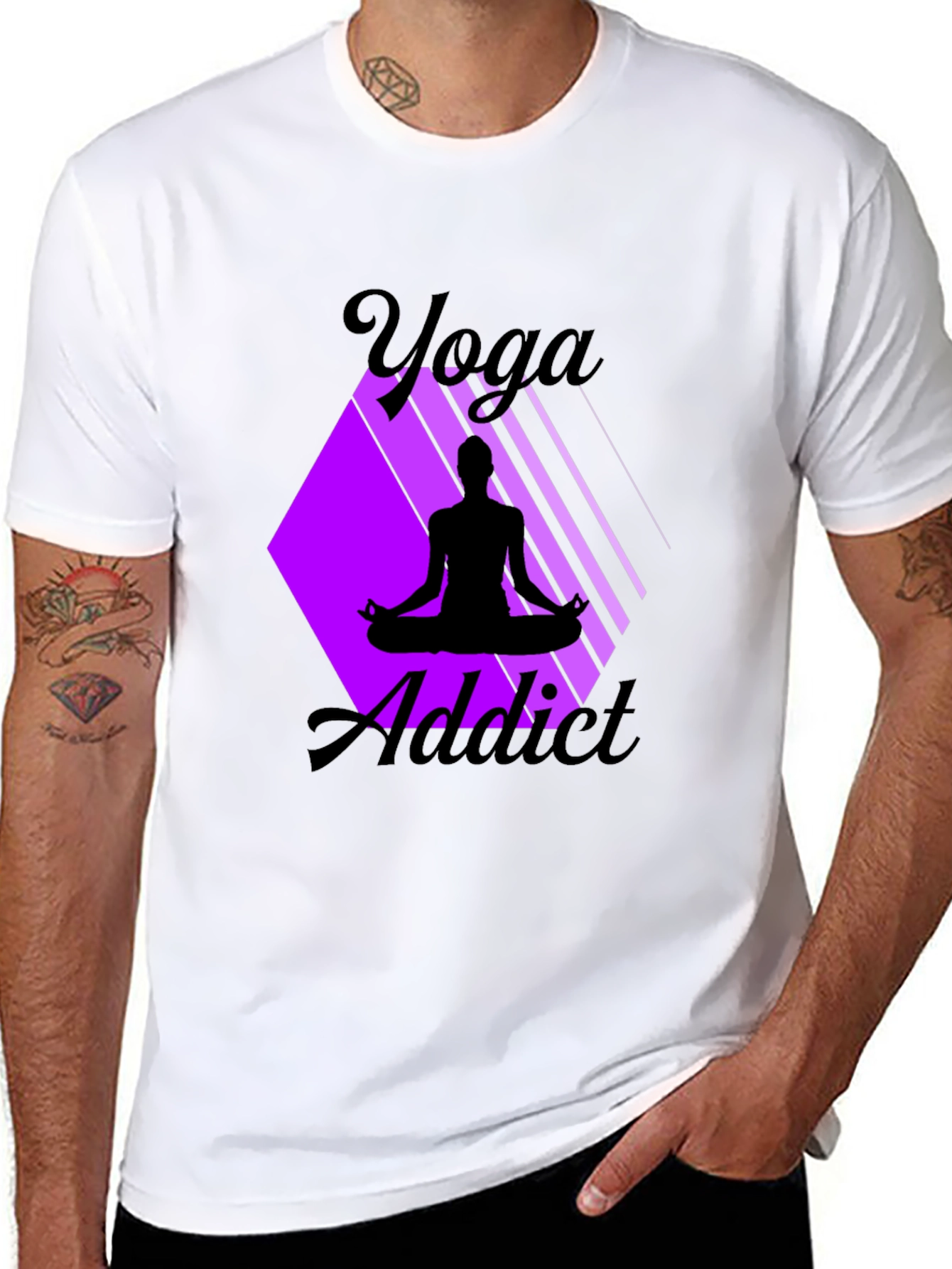 Yoga Addict Graphic T-Shirt - Black