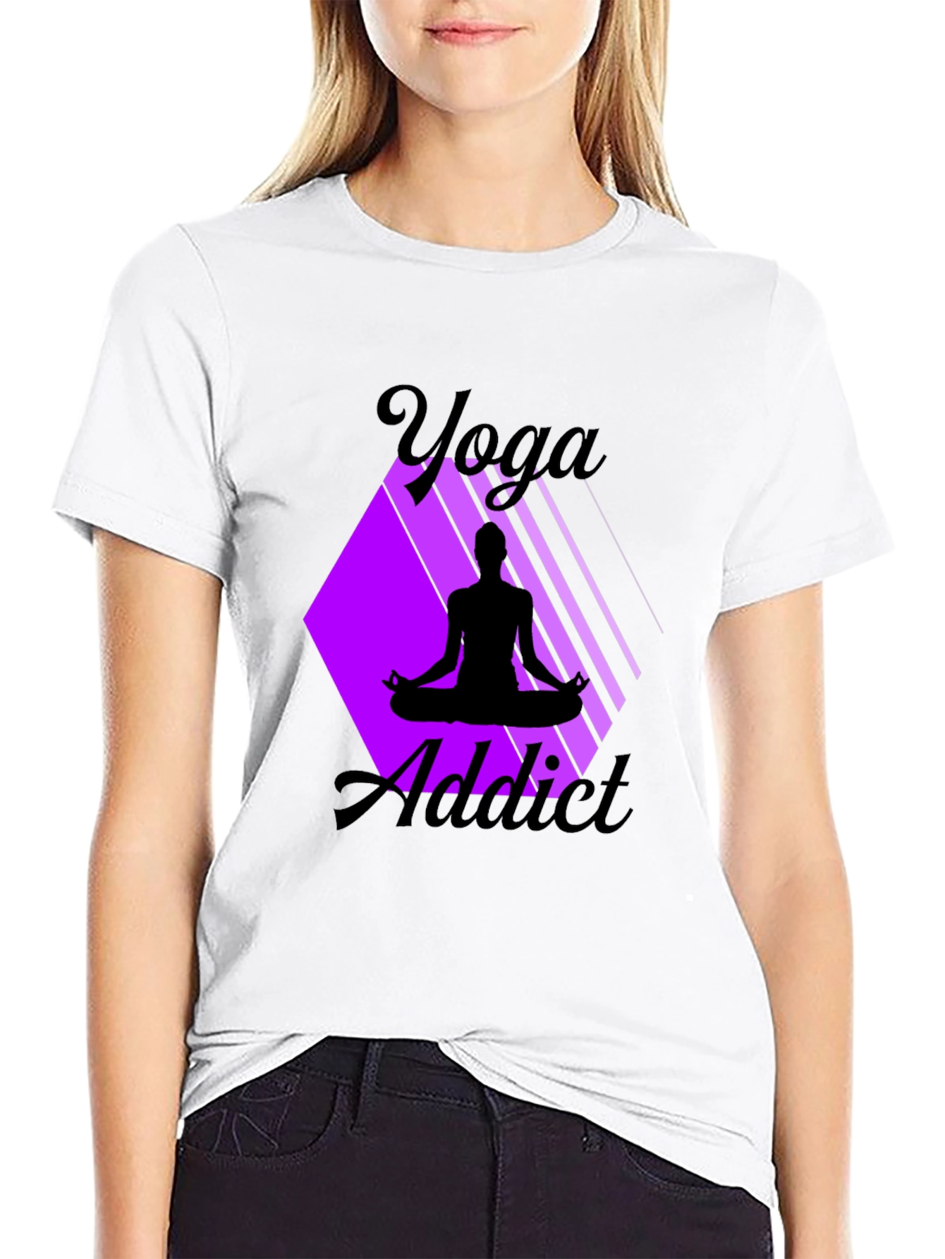 Yoga Addict Graphic T-Shirt - Black