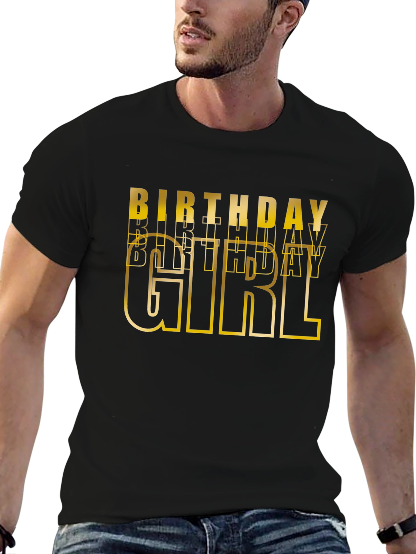 Birthday Girl Graphic Tee - Black Cotton T-Shirt